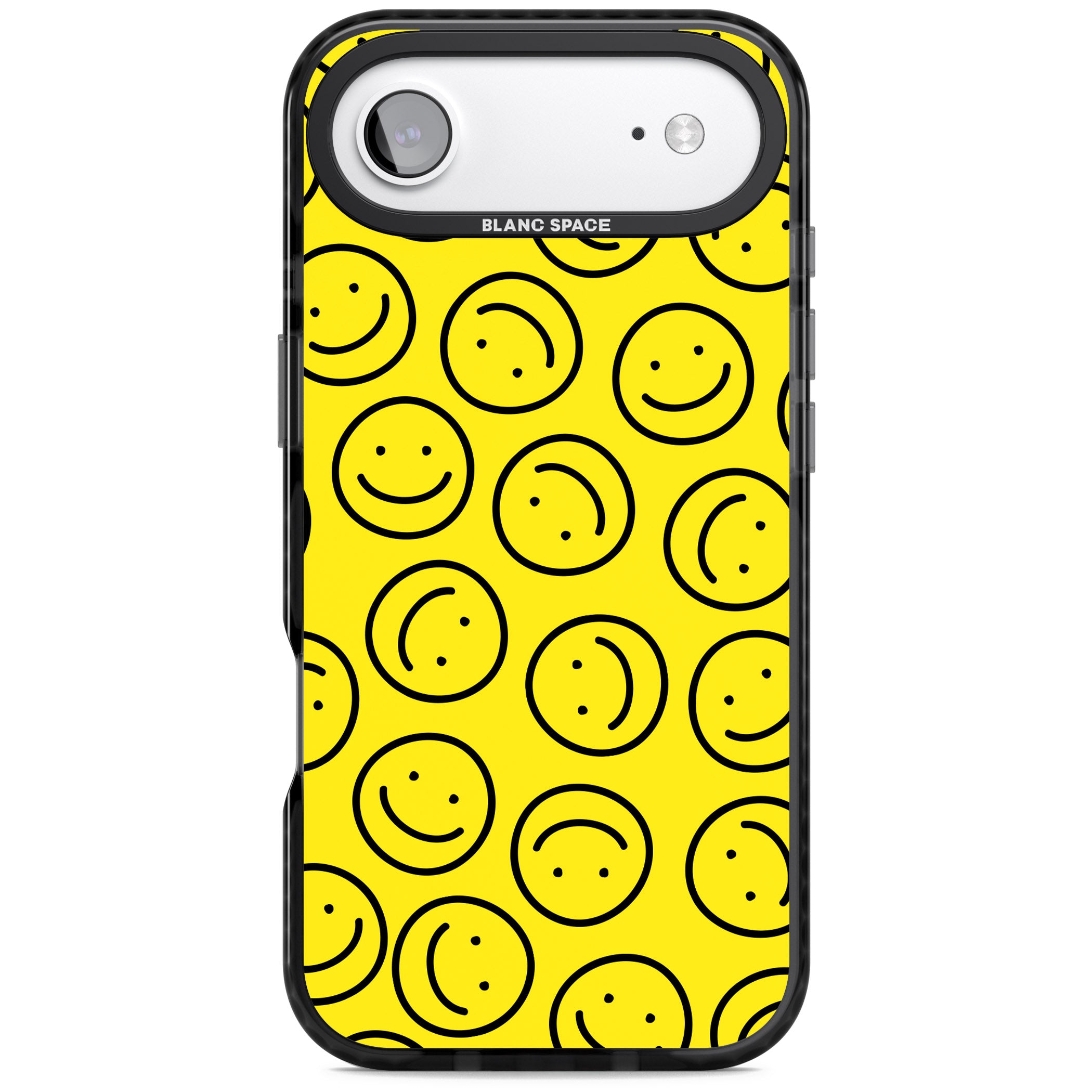 Happy Face Pattern iPhone 17 Air Impact Pro Black Phone Case