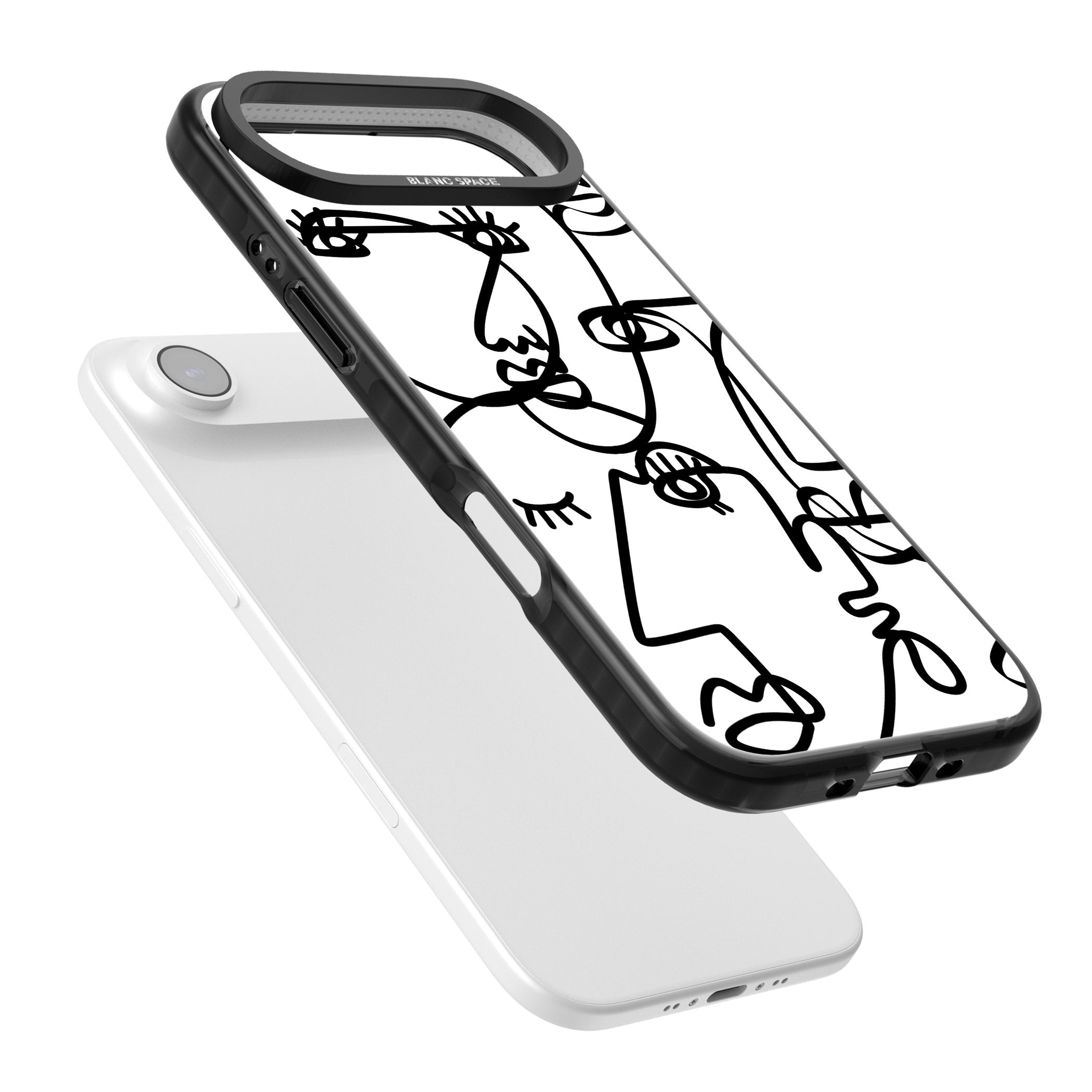 Abstract Line Art Black White iPhone 17 Air Impact Pro Black Phone Case Colours