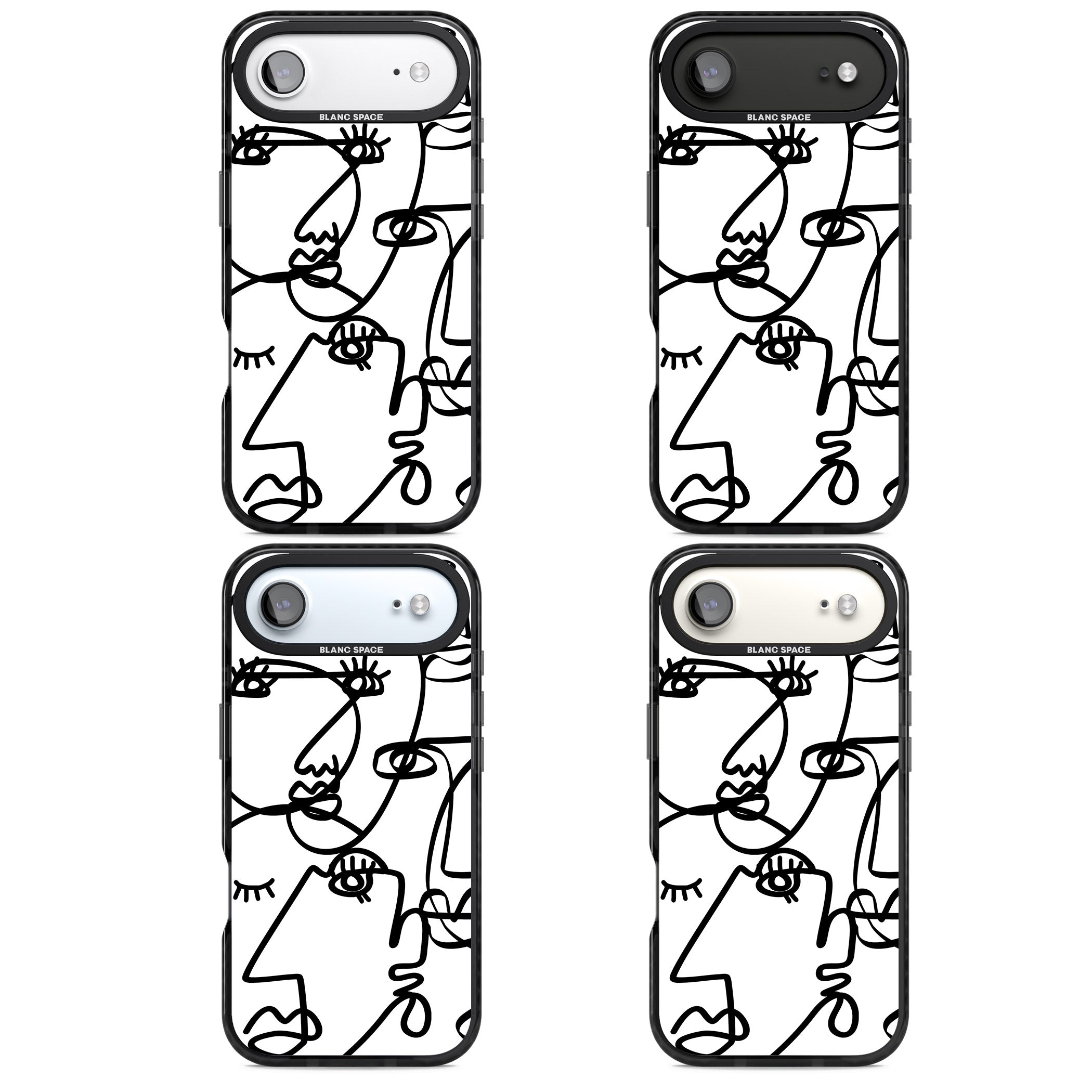 Abstract Line Art Black White iPhone 17 Air Impact Pro Black Phone Case APT Impact Protection