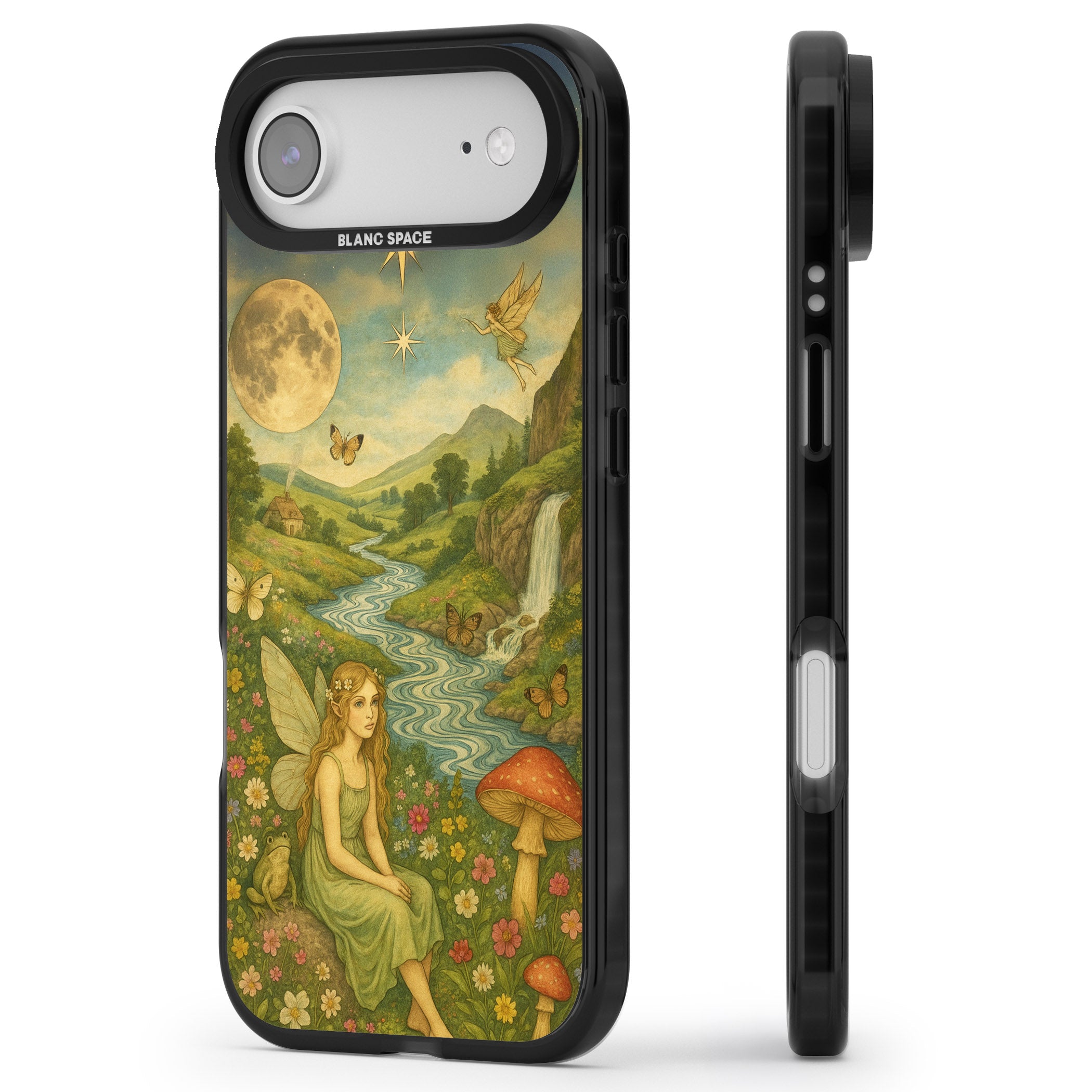 Nature Fairy iPhone 17 Air Impact Pro Black Phone Case Side Profile