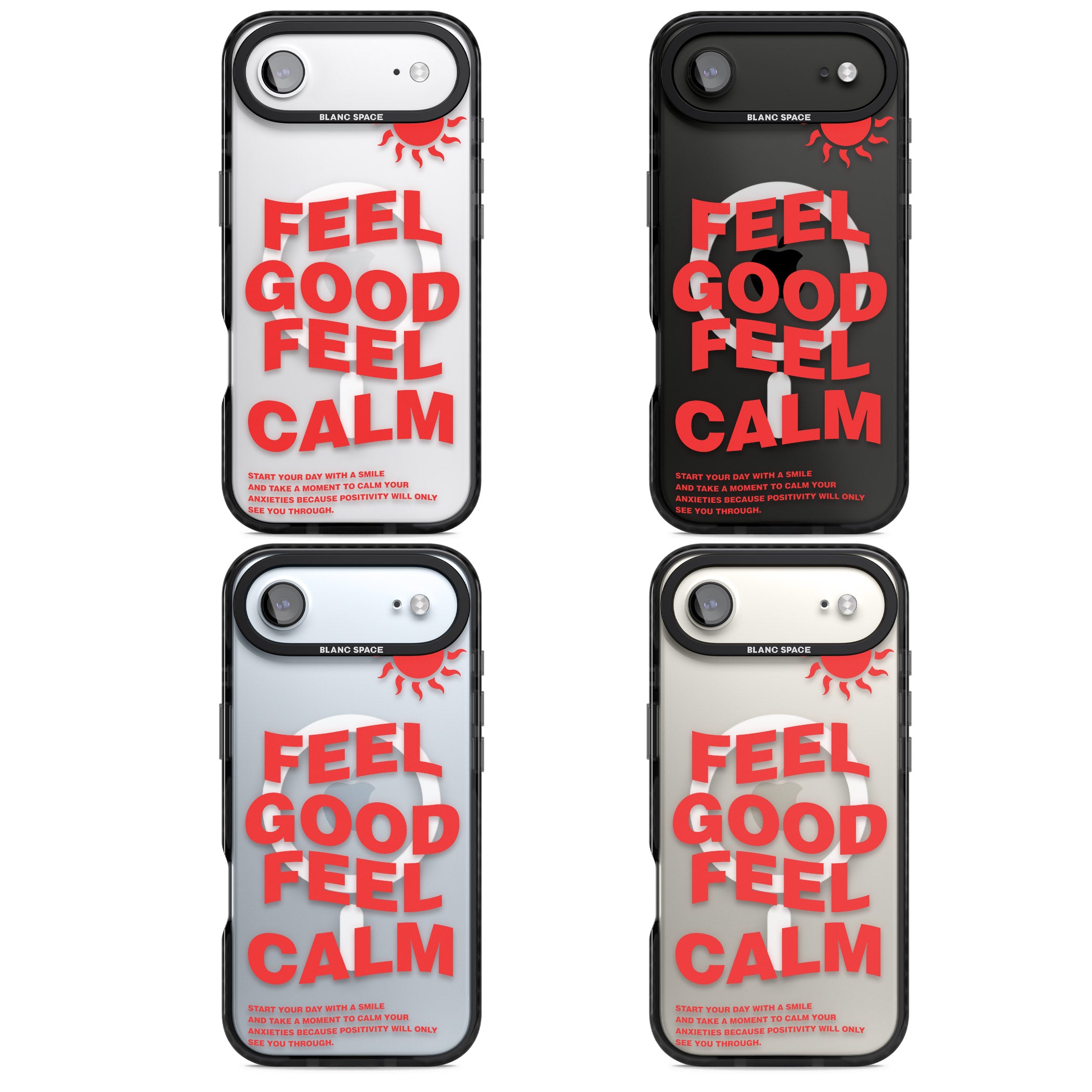 Feel Good Feel Calm (Red) iPhone 17 Air Impact Pro Black Phone Case APT Impact Protection