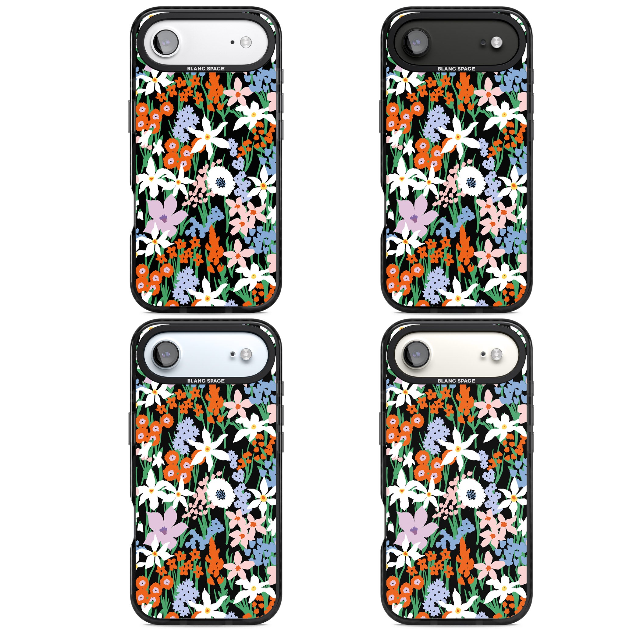 Floral Bloom Meadow Solid iPhone 17 Air Impact Pro Black Phone Case APT Impact Protection