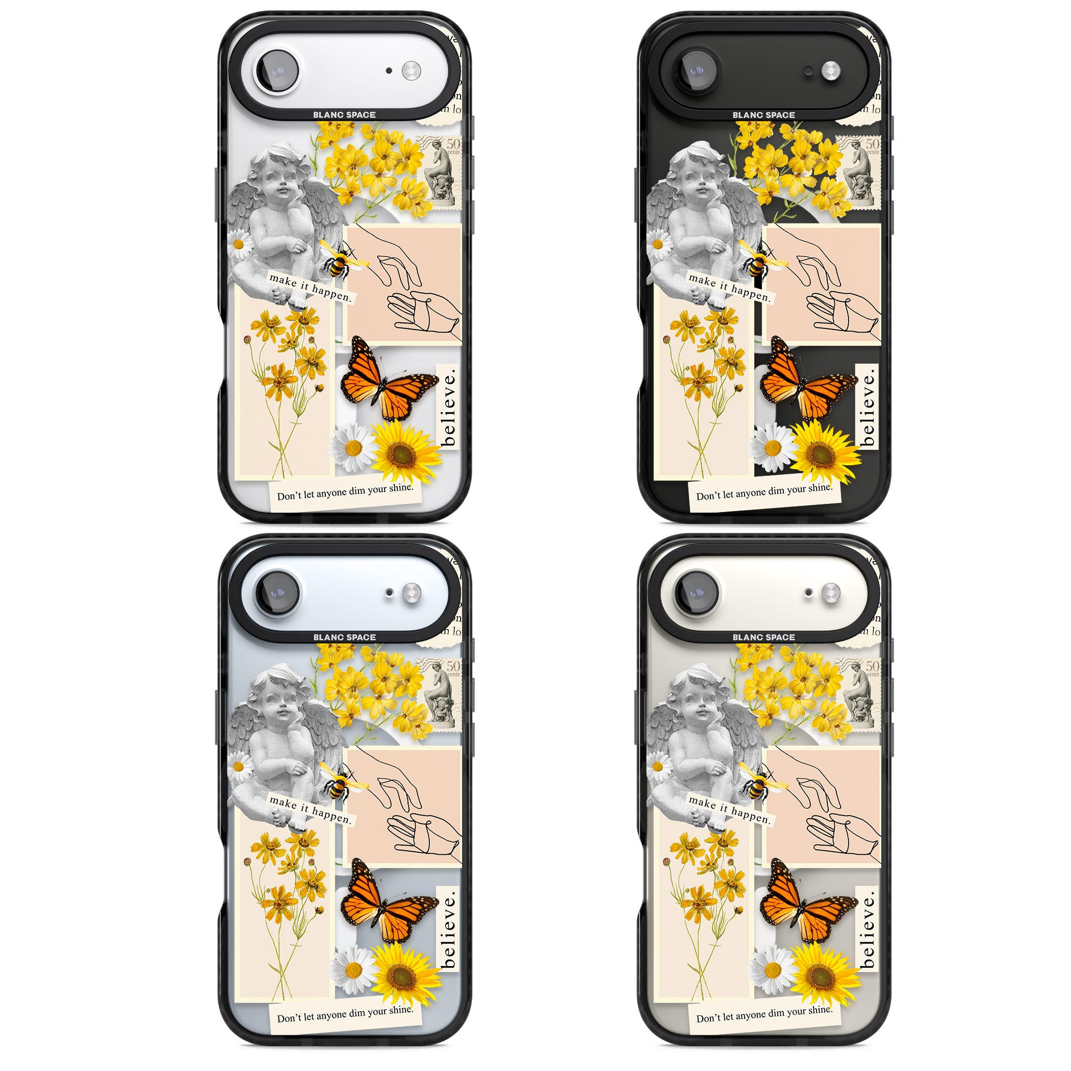 Vintage Wildflower Collage iPhone 17 Air Impact Pro Black Phone Case APT Impact Protection