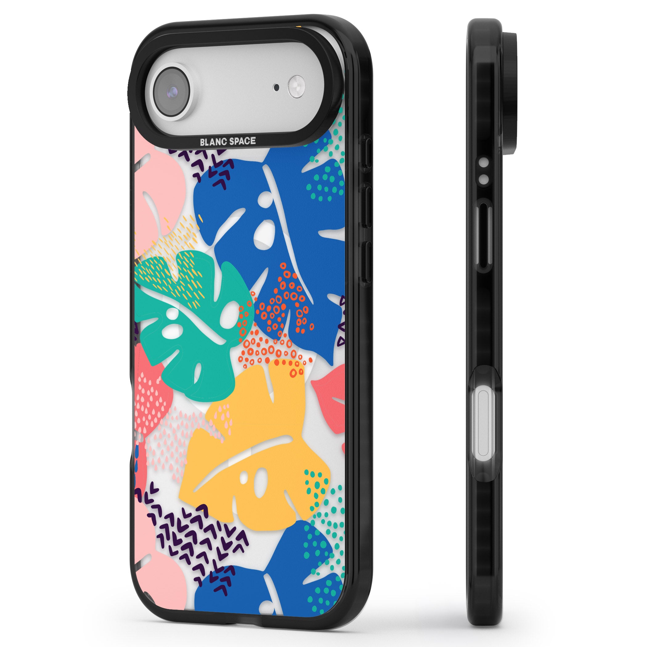 Vibrant Leaves iPhone 17 Air Impact Pro Black Phone Case Side Profile