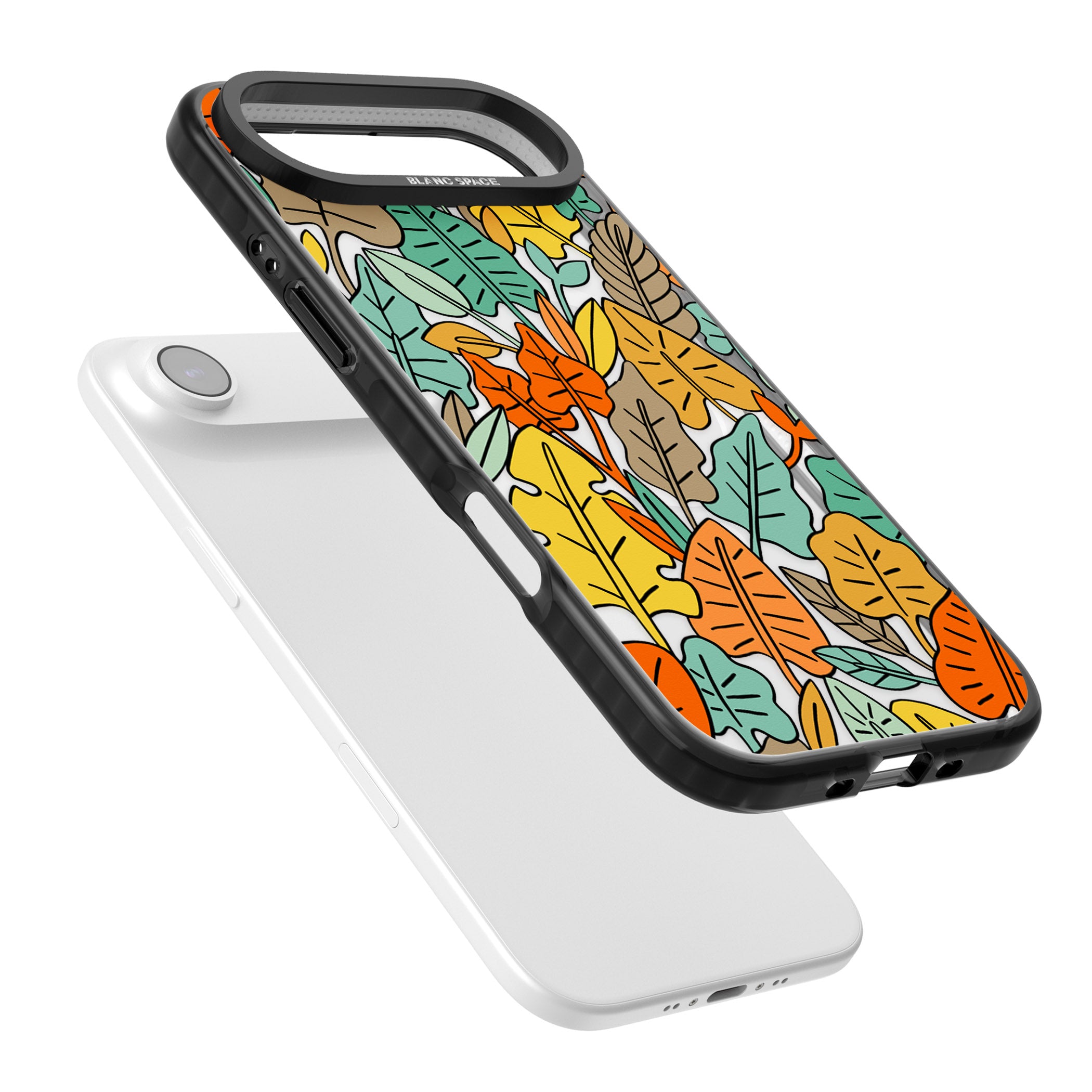 Pastel Toned Autumn Leaves iPhone 17 Air Impact Pro Black Phone Case Colours