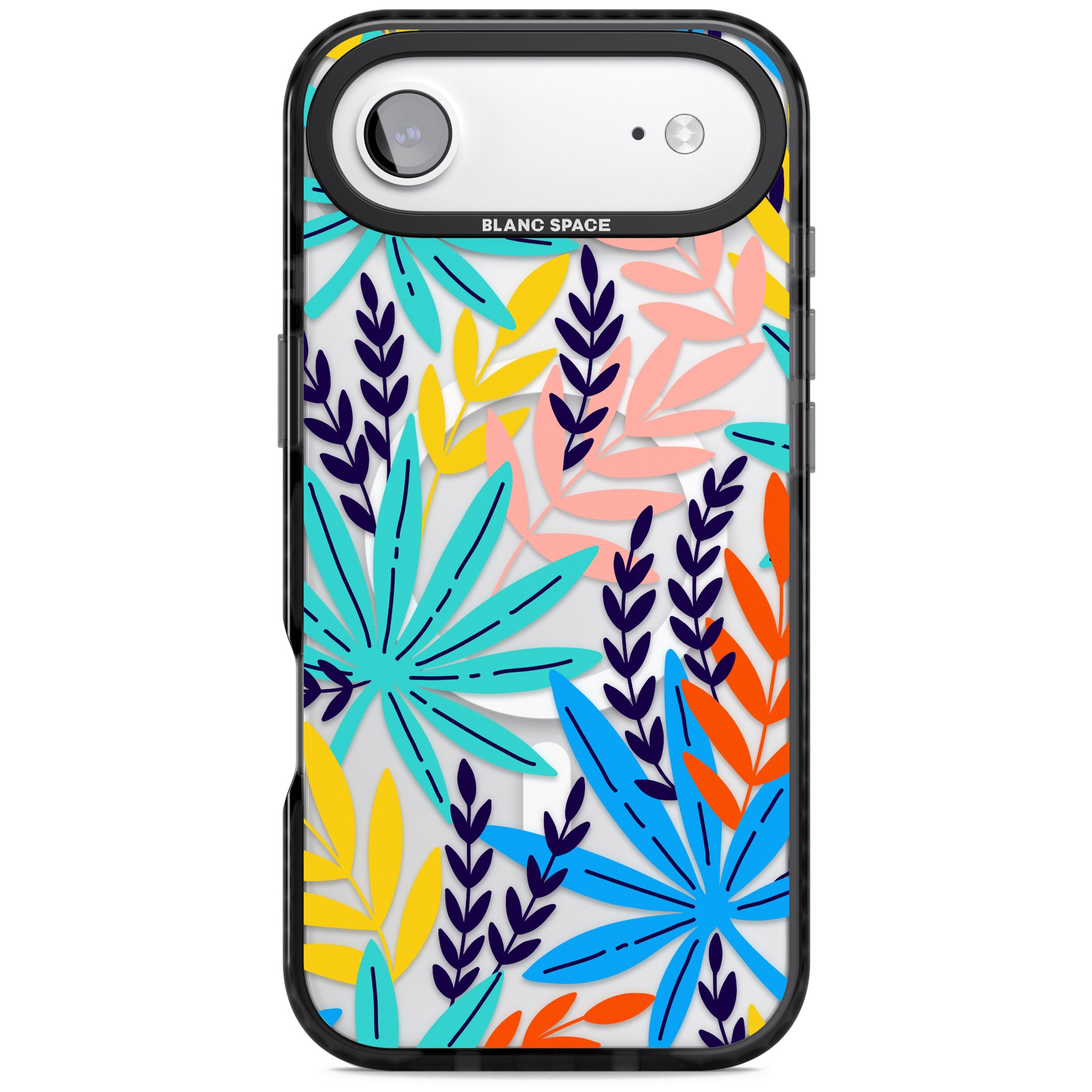 Tropical Palm Leaves iPhone 17 Air Impact Pro Black Phone Case