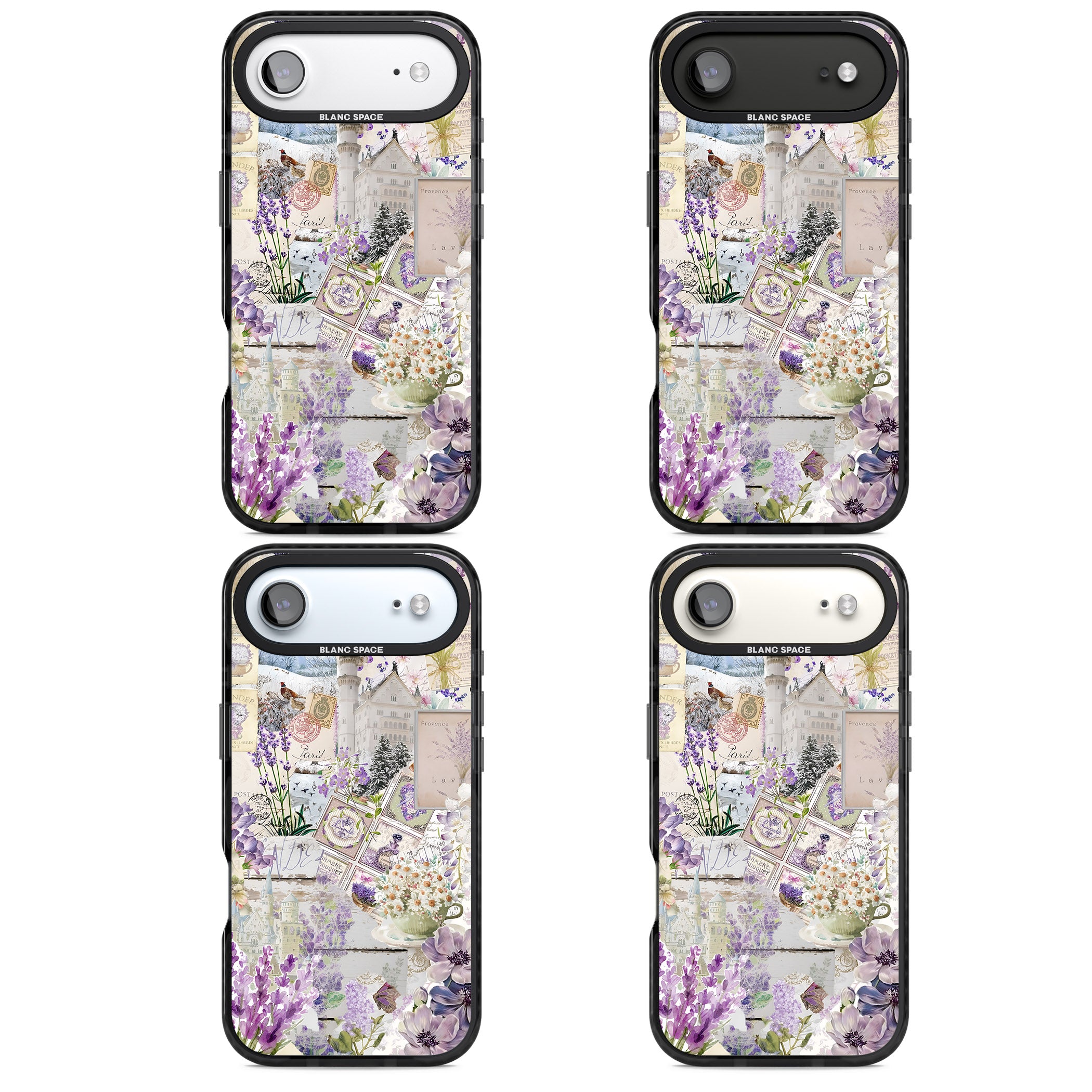 Soft Lavender Collage iPhone 17 Air Impact Pro Black Phone Case APT Impact Protection