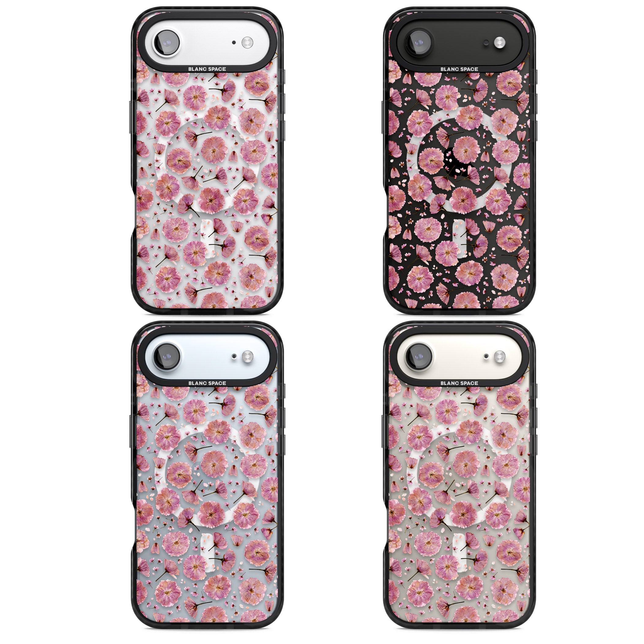 Pink Florals & Blossom iPhone 17 Air Impact Pro Black Phone Case APT Impact Protection