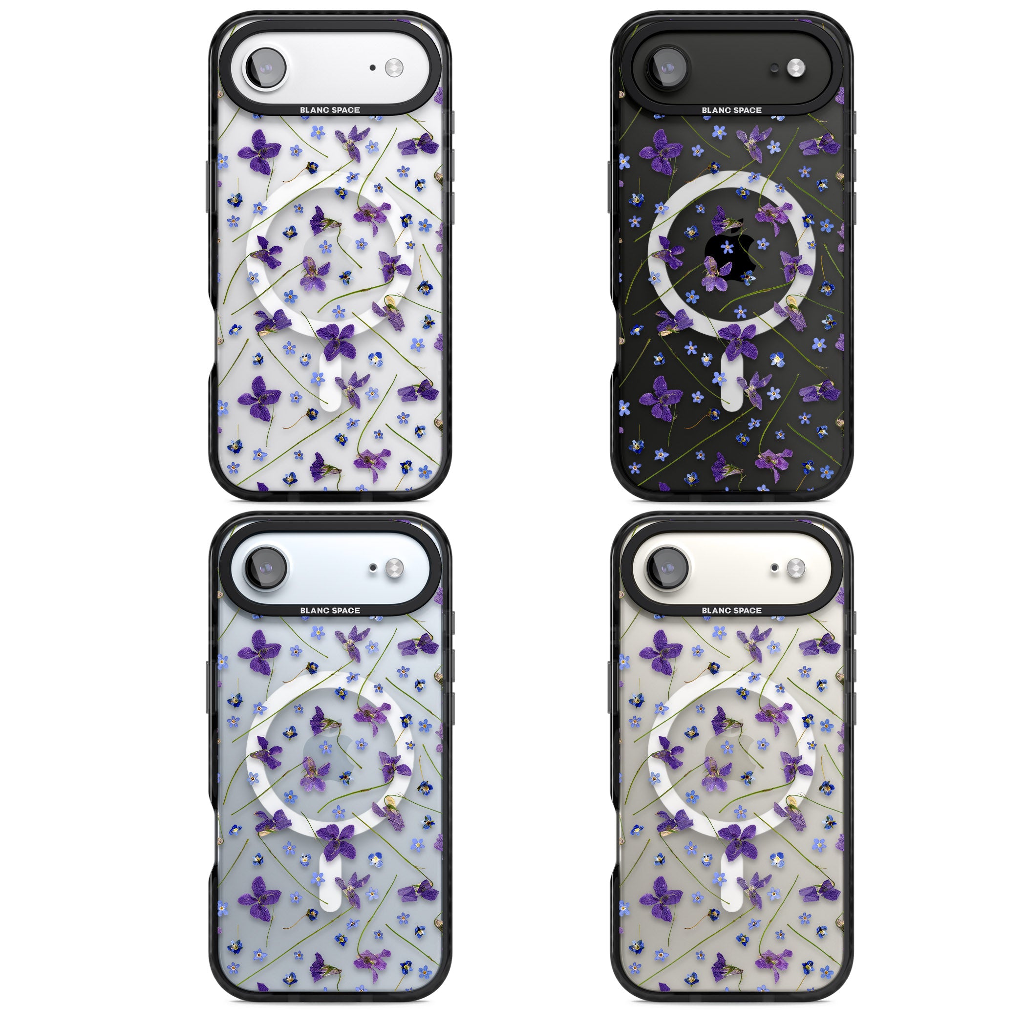 Pressed Violet Flower iPhone 17 Air Impact Pro Black Phone Case APT Impact Protection