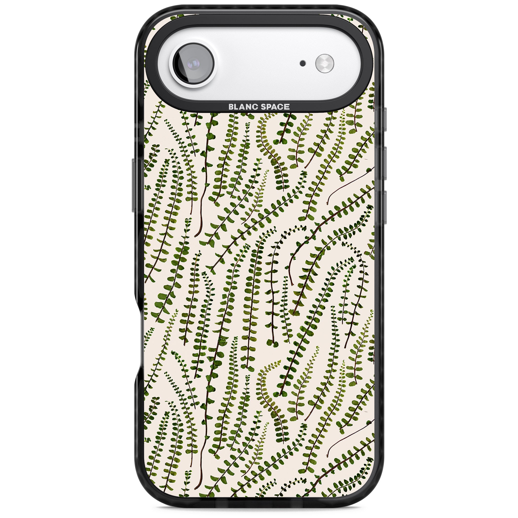 Fern Leaf Pattern iPhone 17 Air Impact Pro Black Phone Case