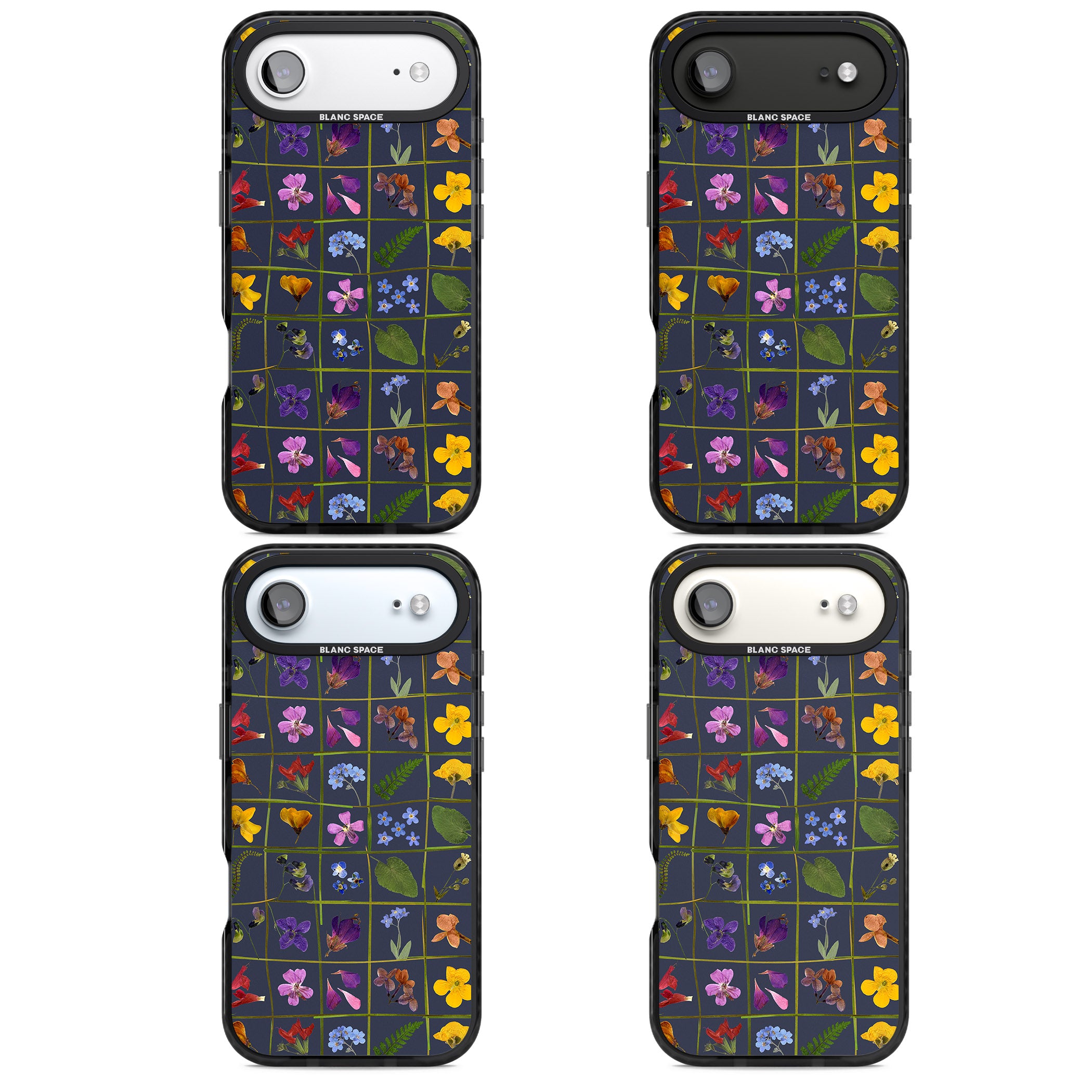 Wildflower Grid iPhone 17 Air Impact Pro Black Phone Case APT Impact Protection