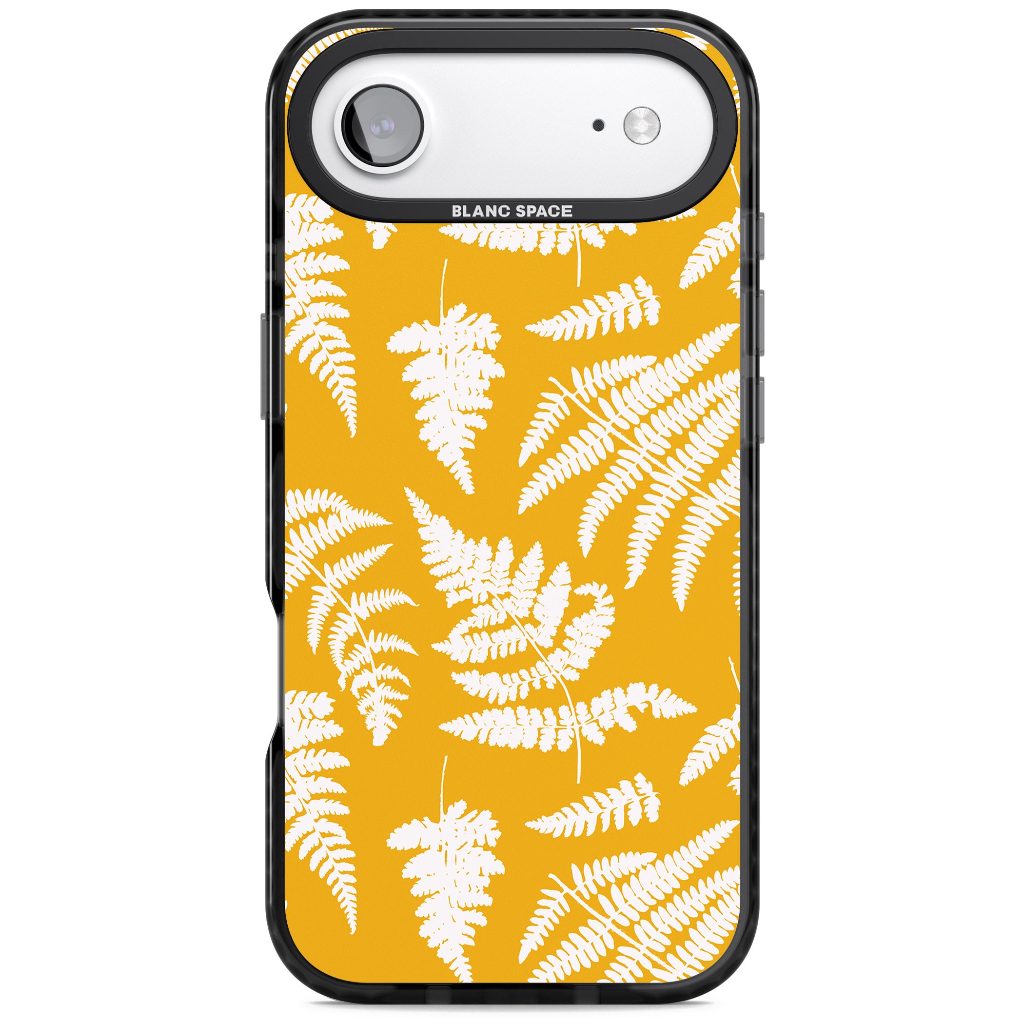 Fern Pattern On Yellow iPhone 17 Air Impact Pro Black Phone Case