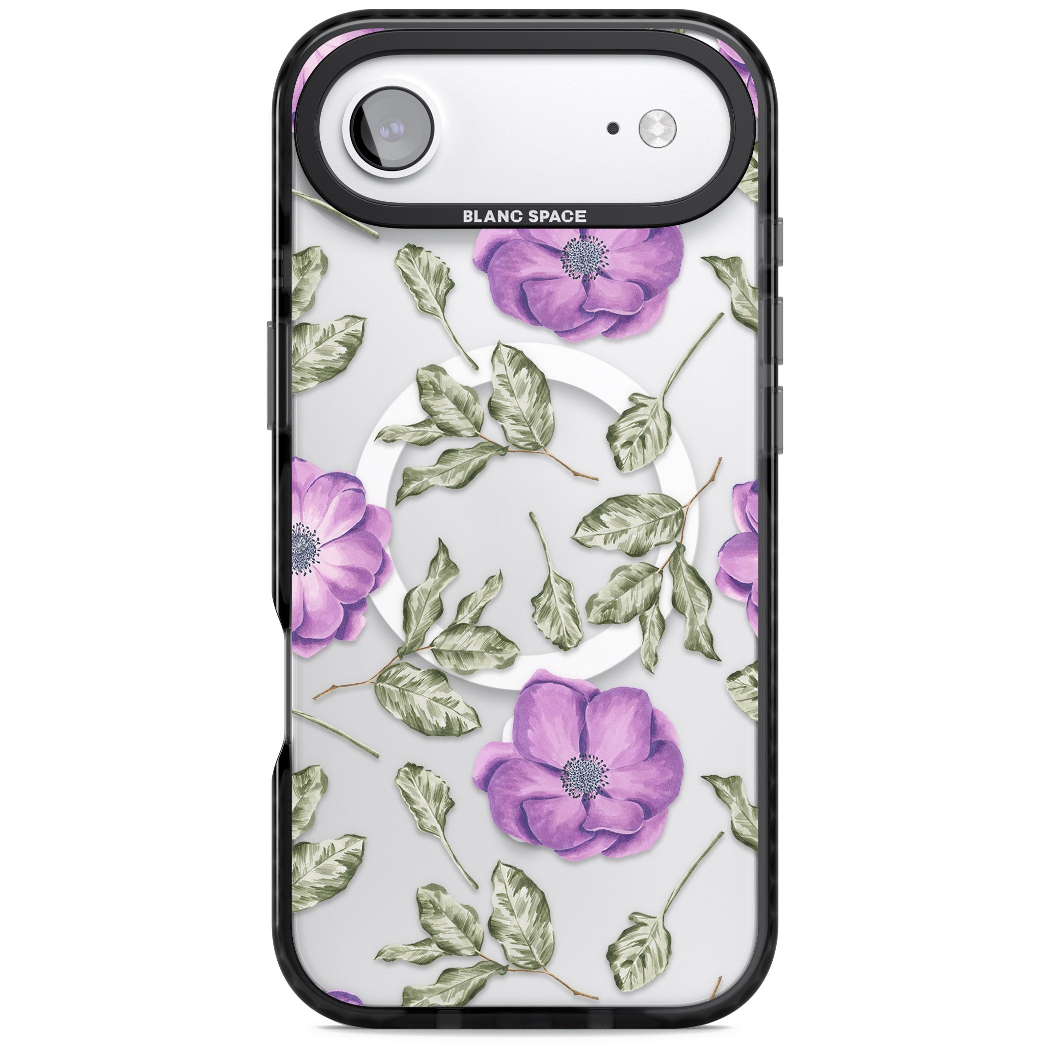 Purple Bloom Floral iPhone 17 Air Impact Pro Black Phone Case