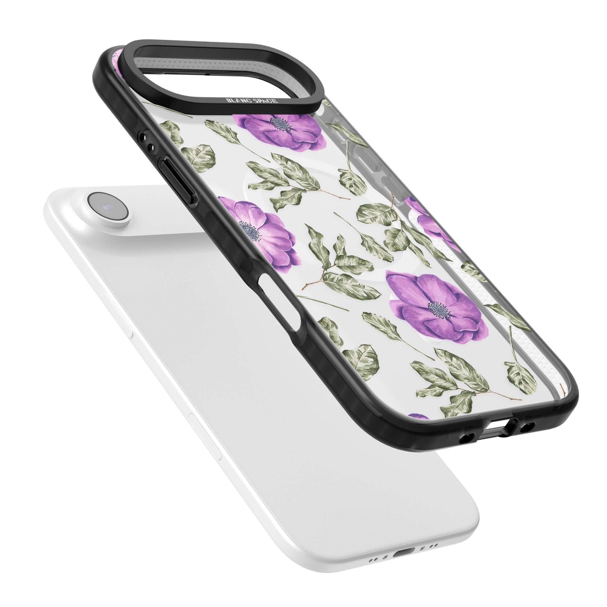 Purple Bloom Floral iPhone 17 Air Impact Pro Black Phone Case Colours