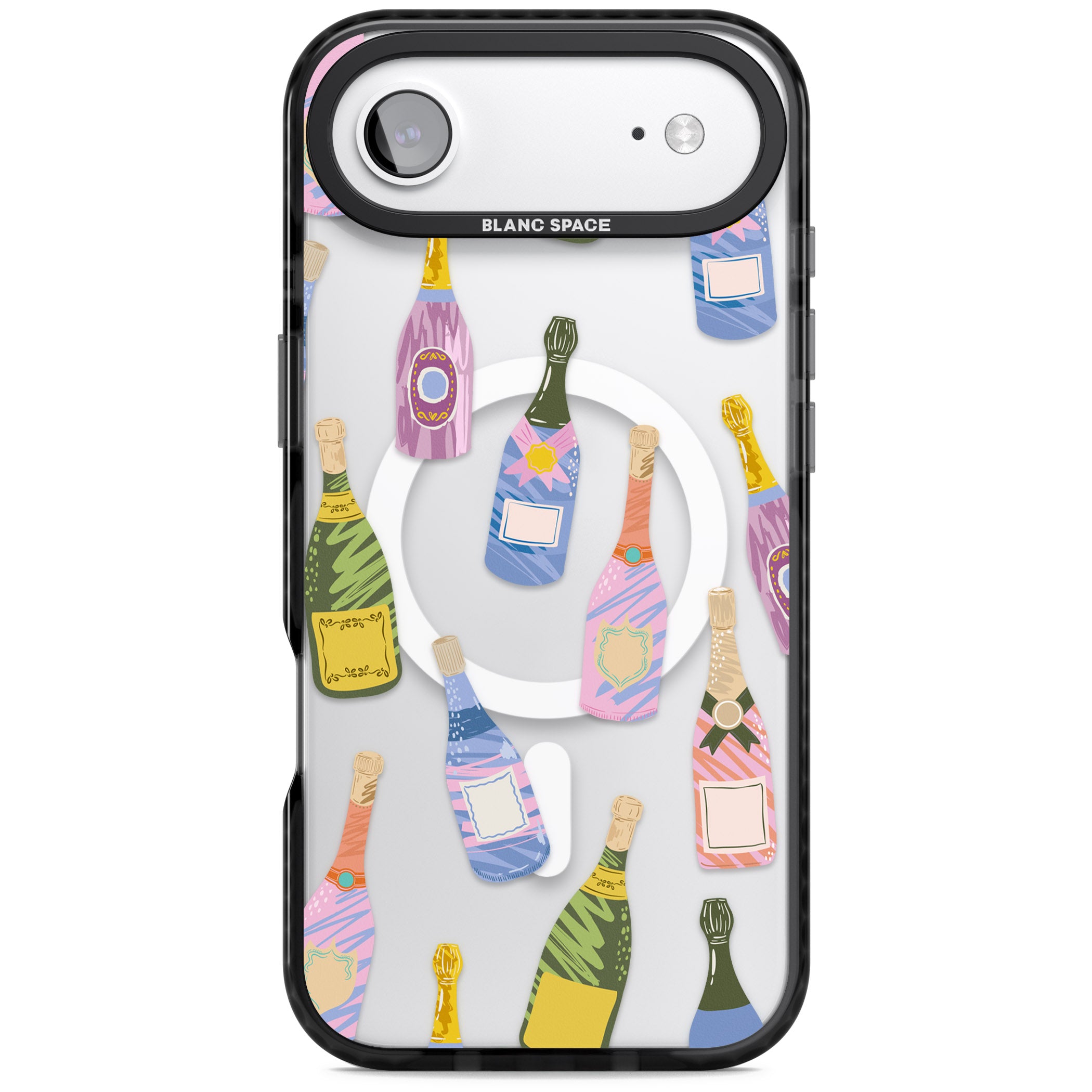 Champagne Pattern iPhone 17 Air Impact Pro Black Phone Case