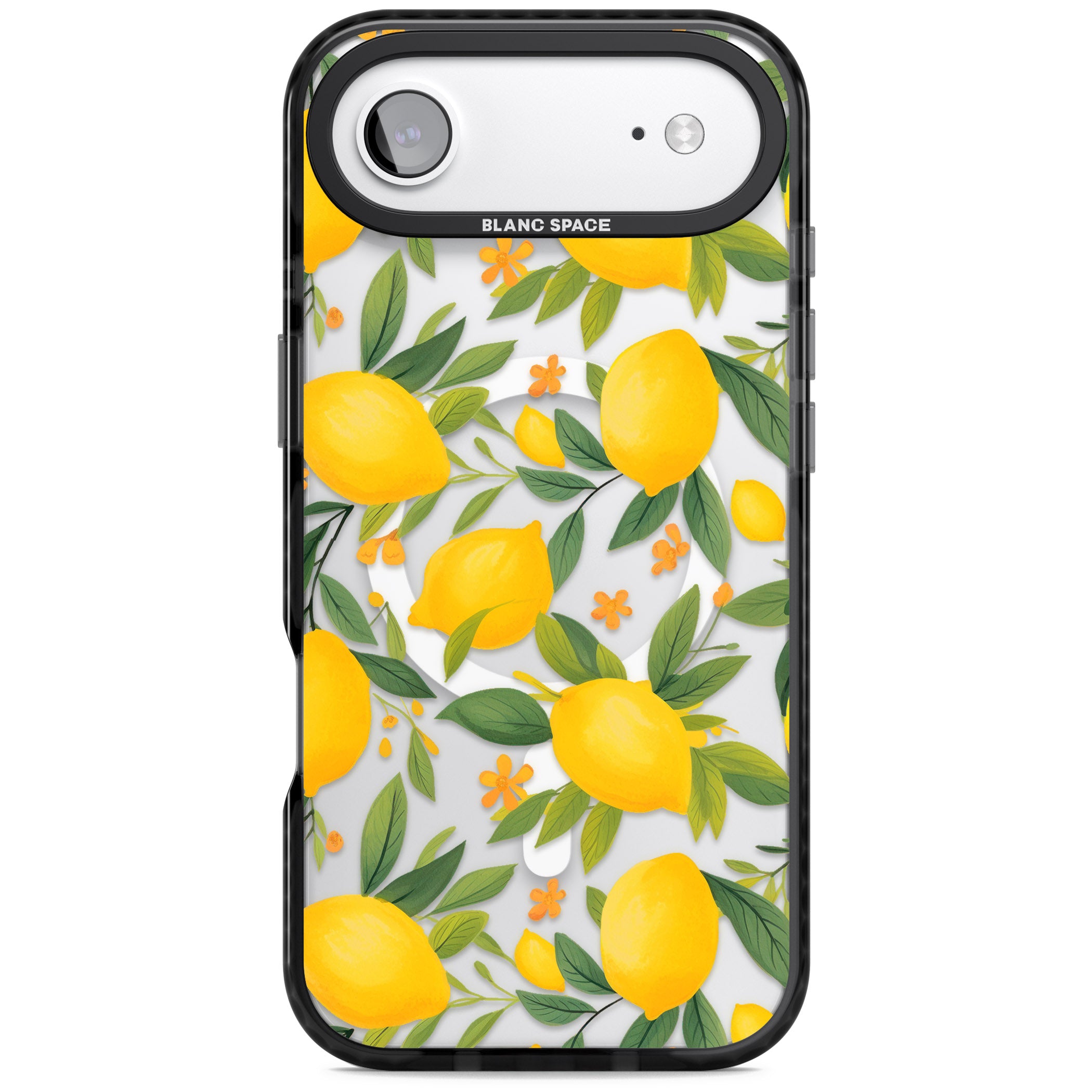 Lemon Pattern iPhone 17 Air Impact Pro Black Phone Case