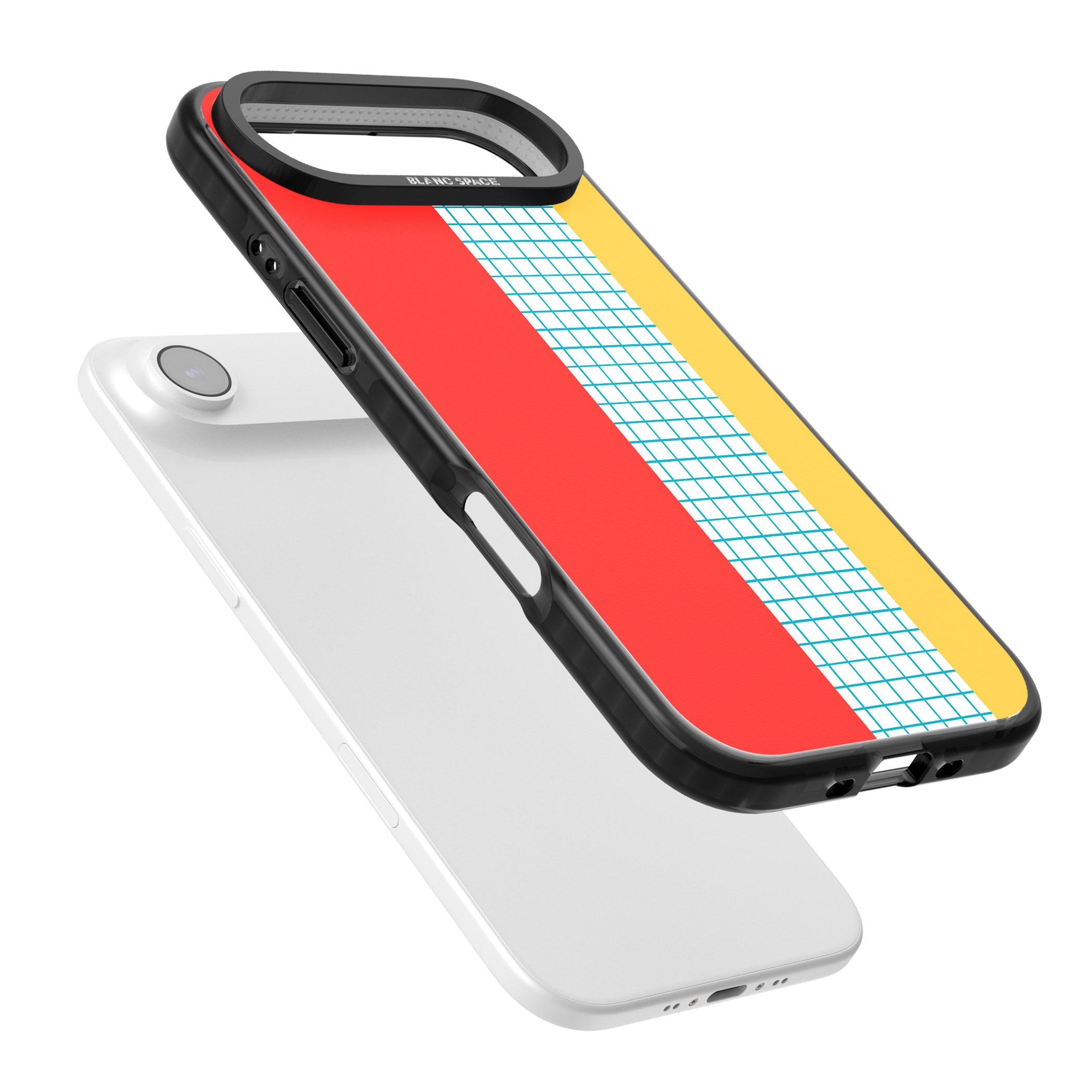 Abstract Grid Red, Blue, Yellow iPhone 17 Air Impact Pro Black Phone Case Colours
