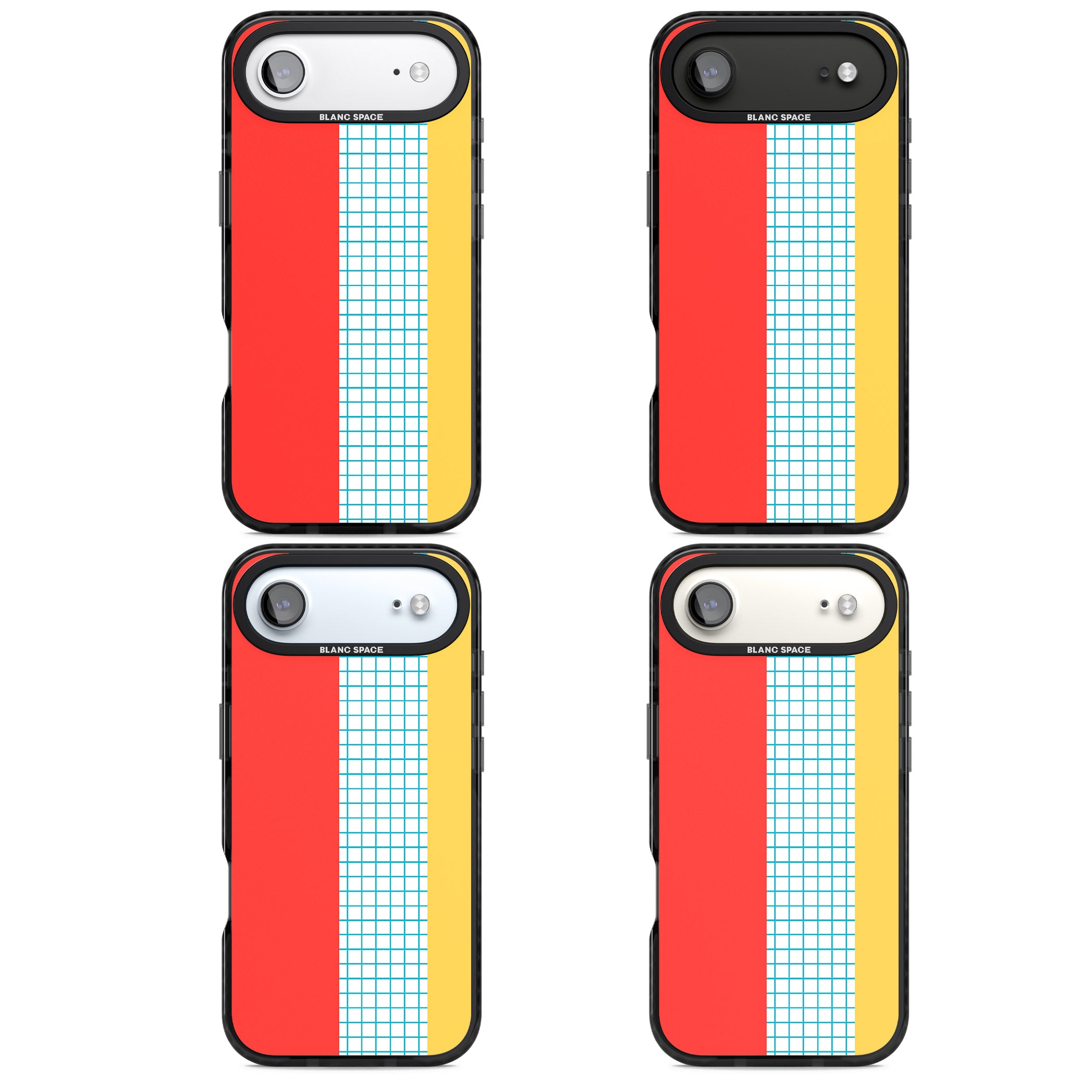 Abstract Grid Red, Blue, Yellow iPhone 17 Air Impact Pro Black Phone Case APT Impact Protection