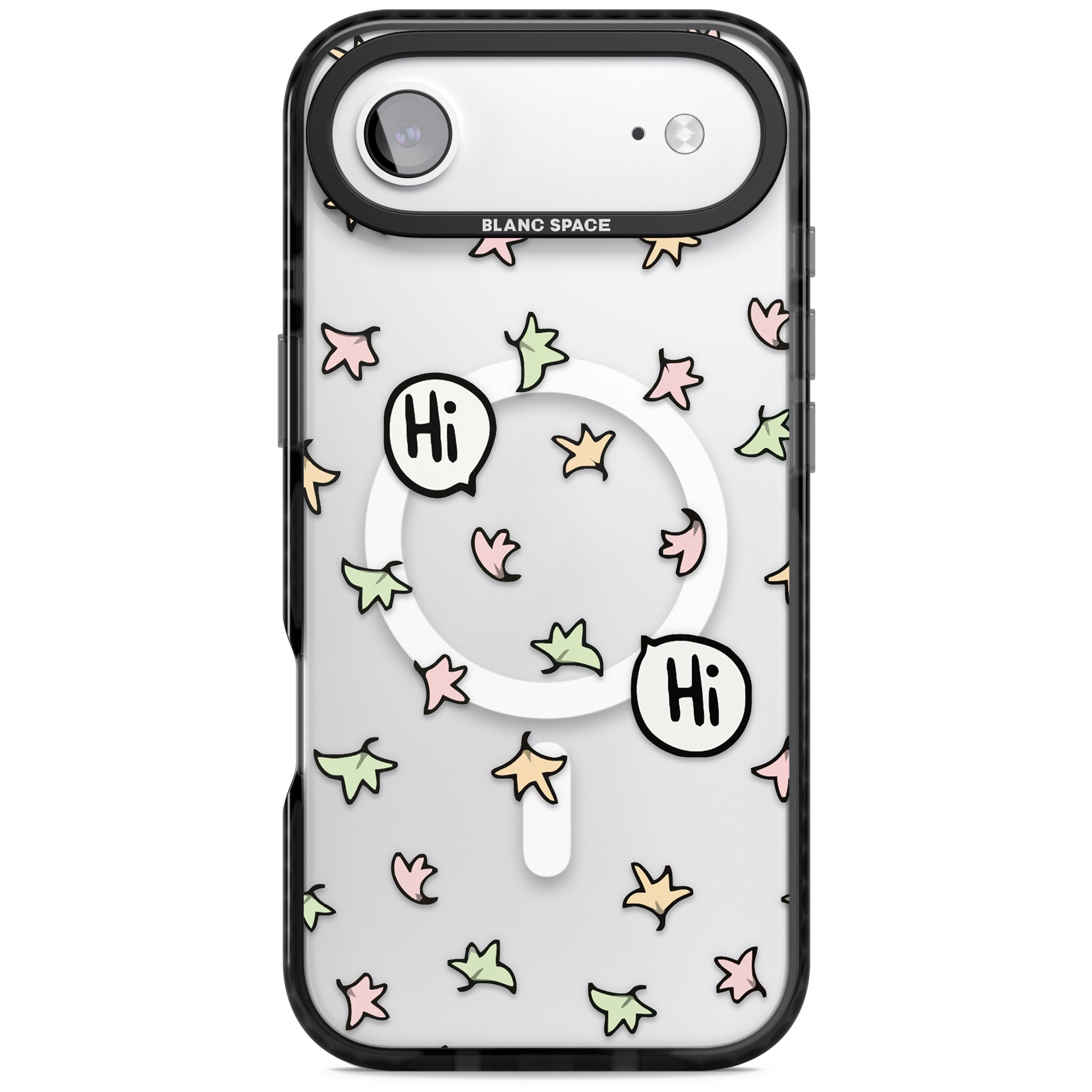 Heartstopper Leaves Pattern iPhone 17 Air Impact Pro Black Phone Case