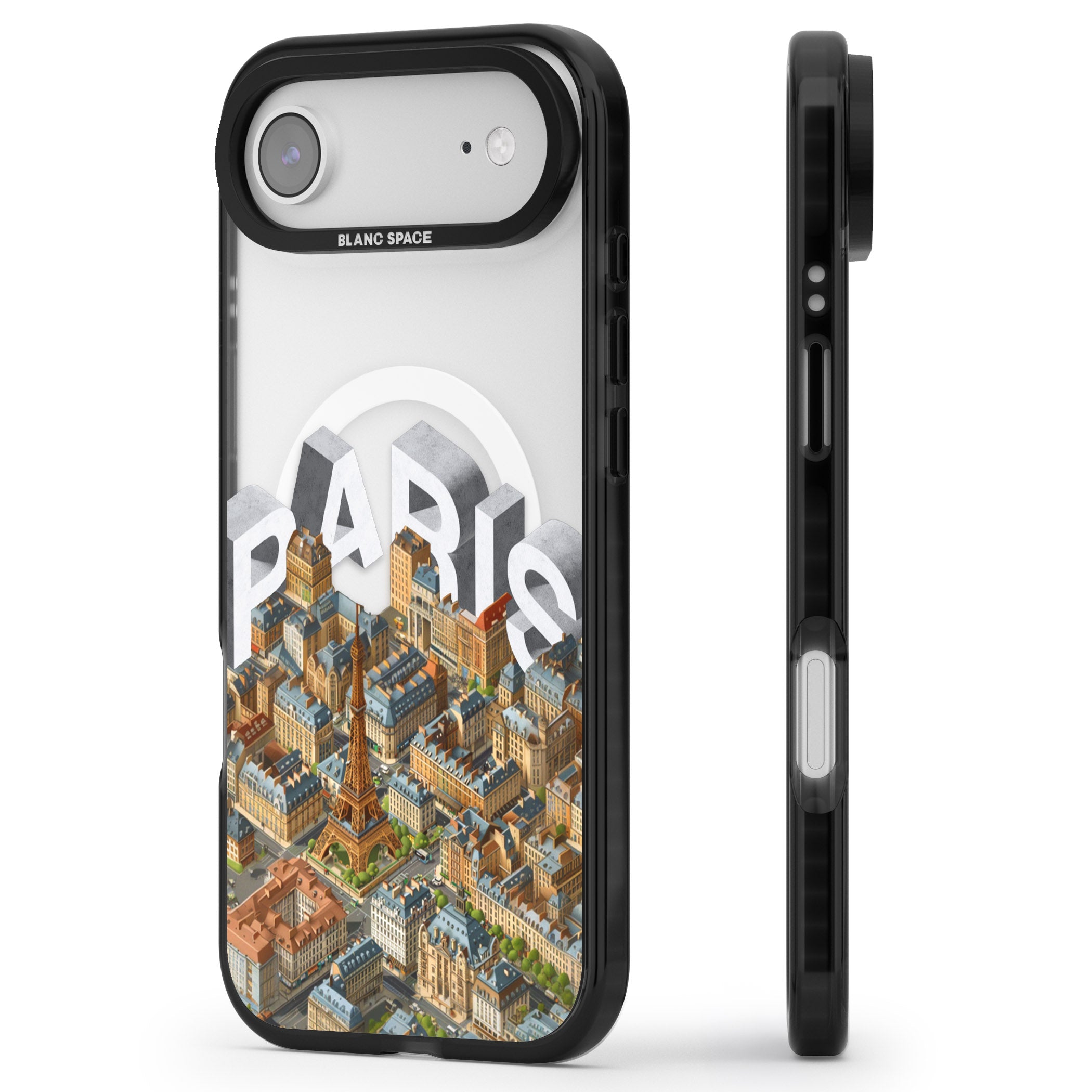 Paris iPhone 17 Air Impact Pro Black Phone Case Side Profile