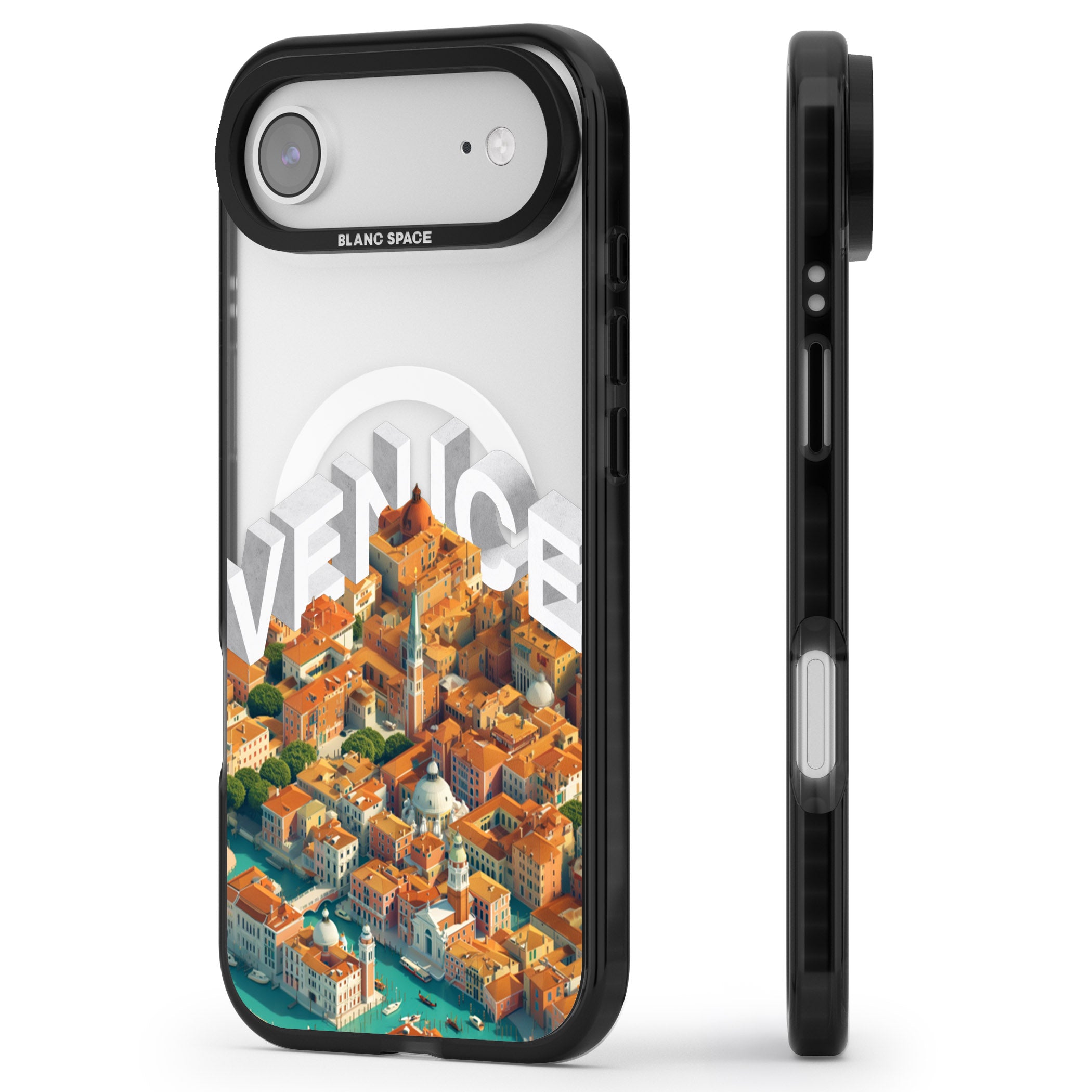 Venice iPhone 17 Air Impact Pro Black Phone Case Side Profile