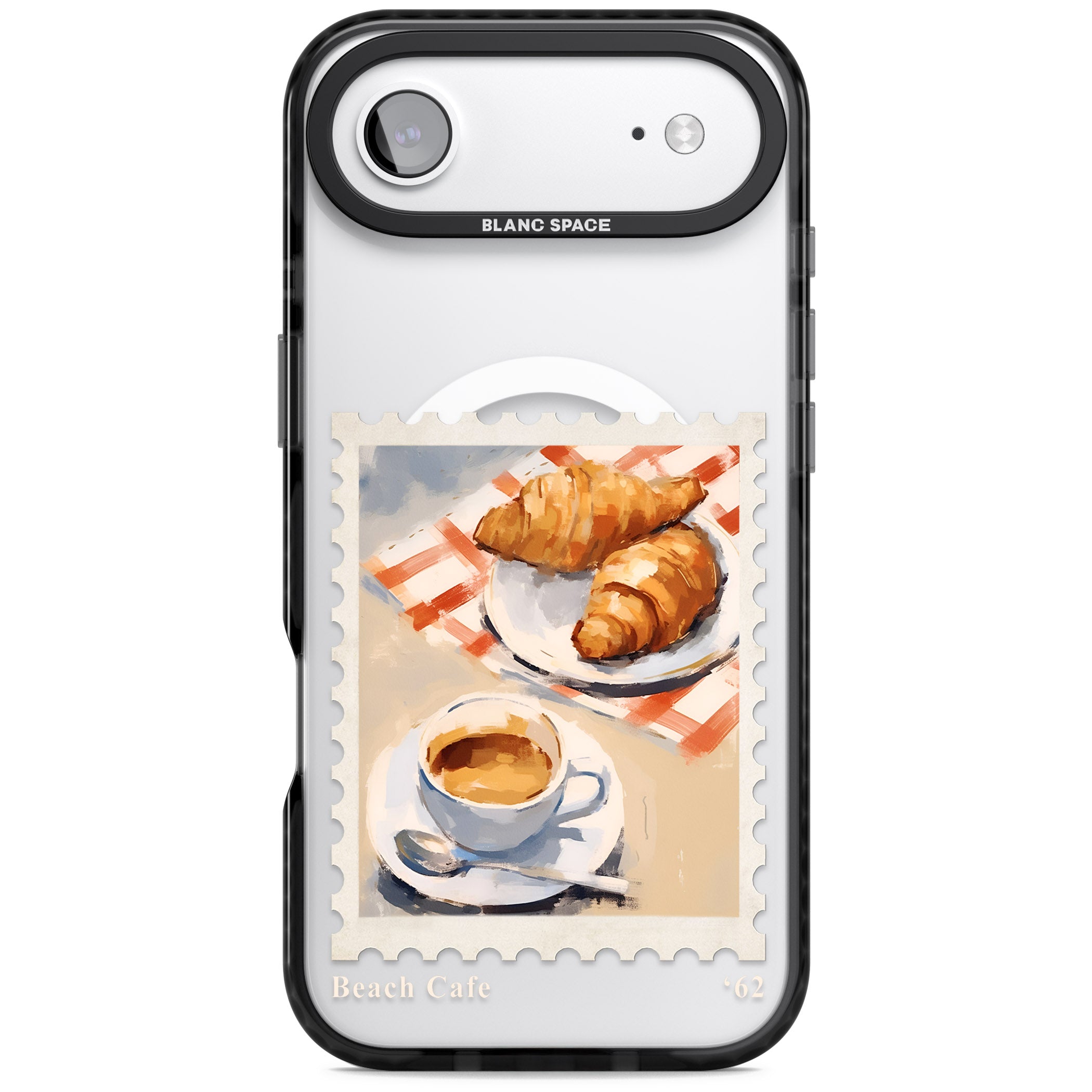 Cafe Stamp iPhone 17 Air Impact Pro Black Phone Case
