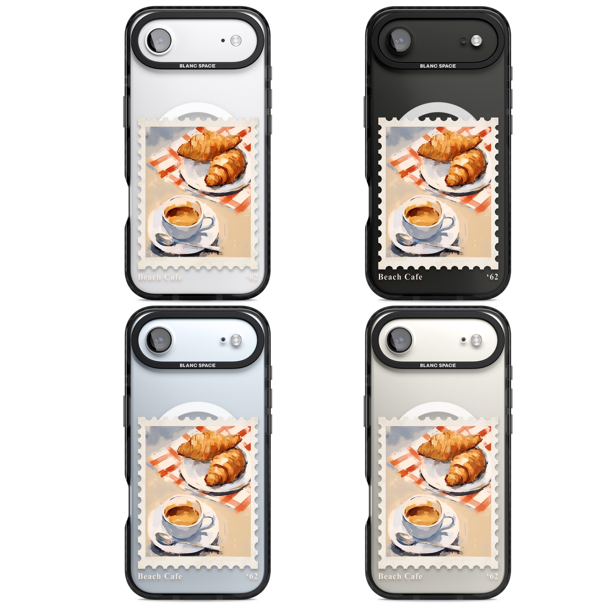 Cafe Stamp iPhone 17 Air Impact Pro Black Phone Case APT Impact Protection