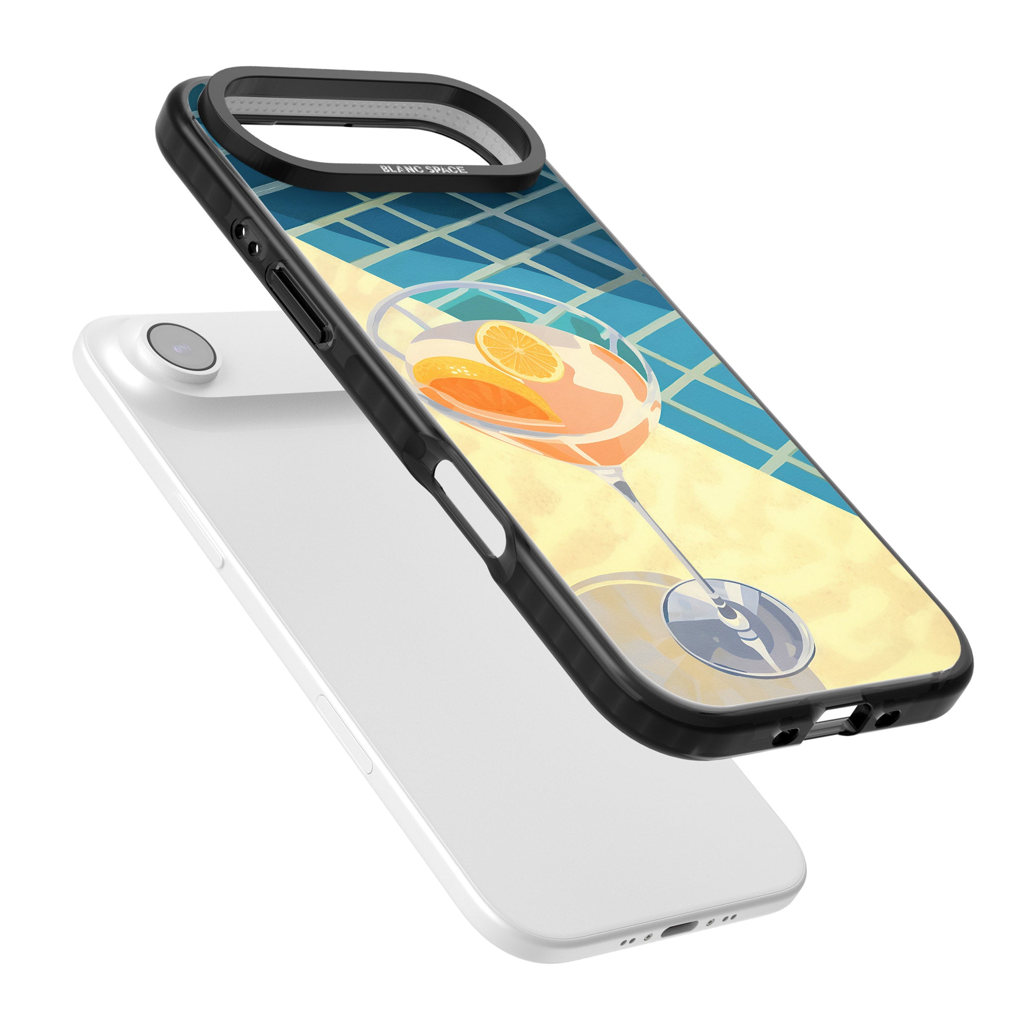 Poolside Citrus Cocktail iPhone 17 Air Impact Pro Black Phone Case Colours