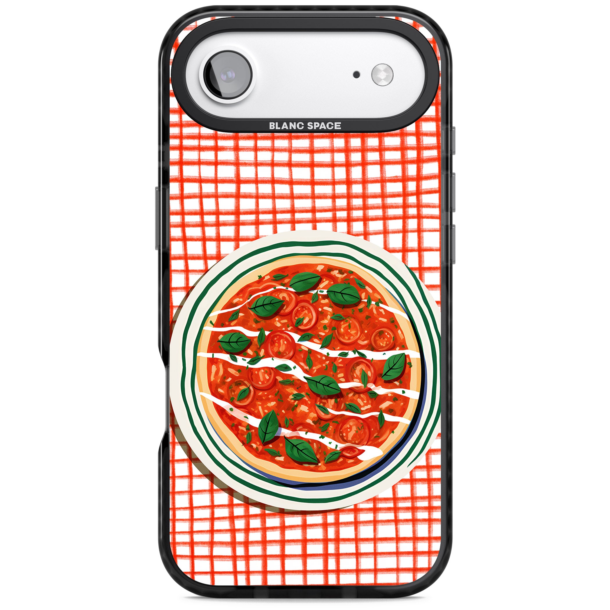 Margherita On Red Check iPhone 17 Air Impact Pro Black Phone Case