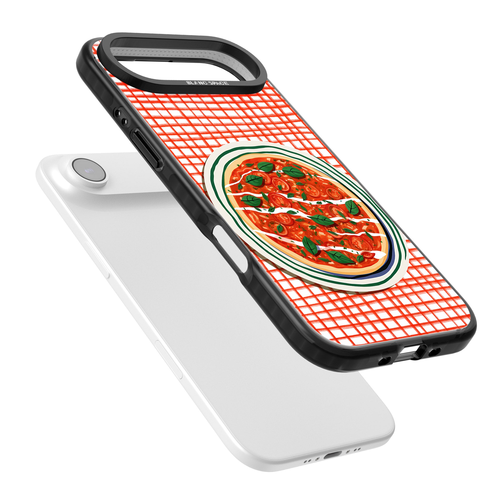 Margherita On Red Check iPhone 17 Air Impact Pro Black Phone Case Colours
