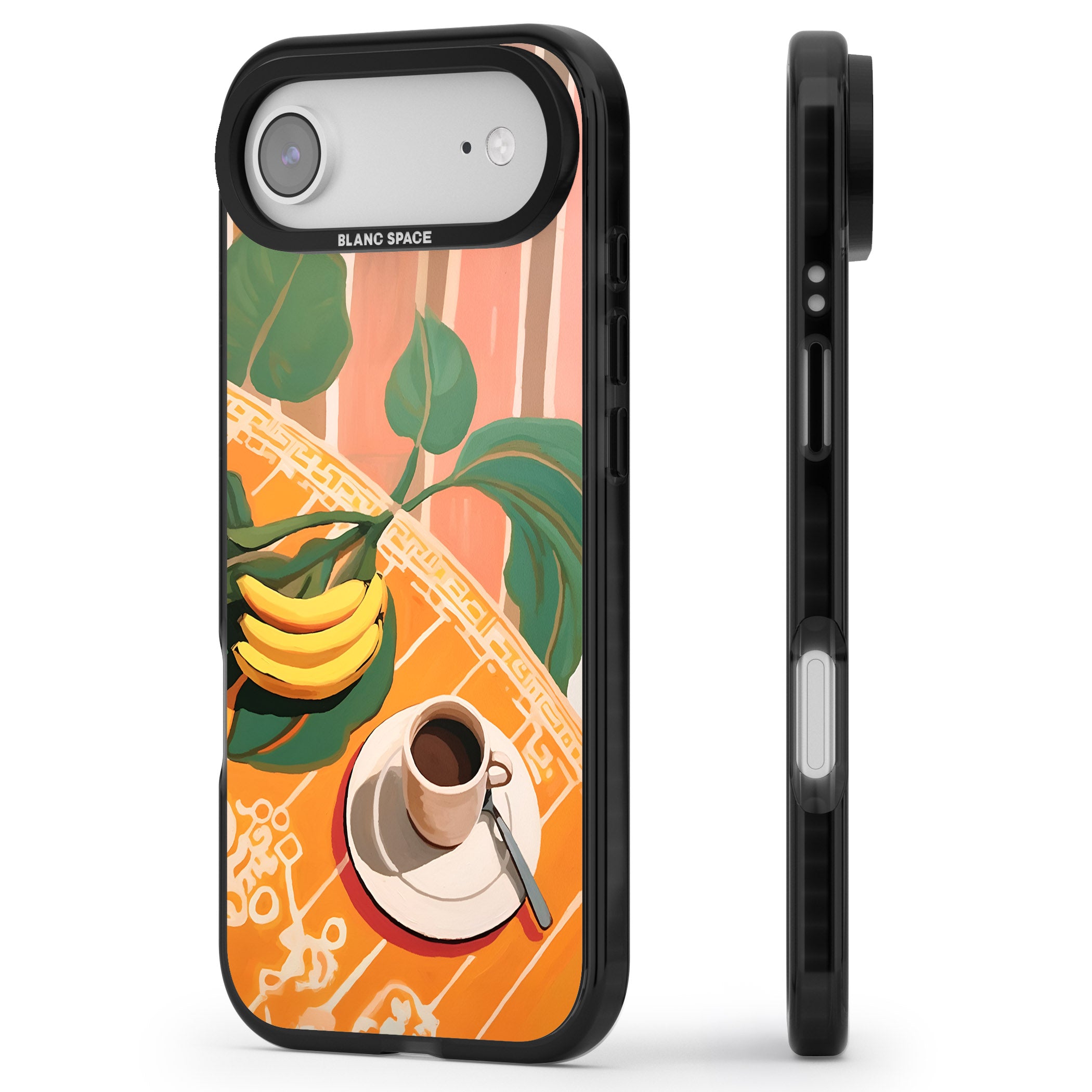 Mediterranean Breakfast iPhone 17 Air Impact Pro Black Phone Case Side Profile
