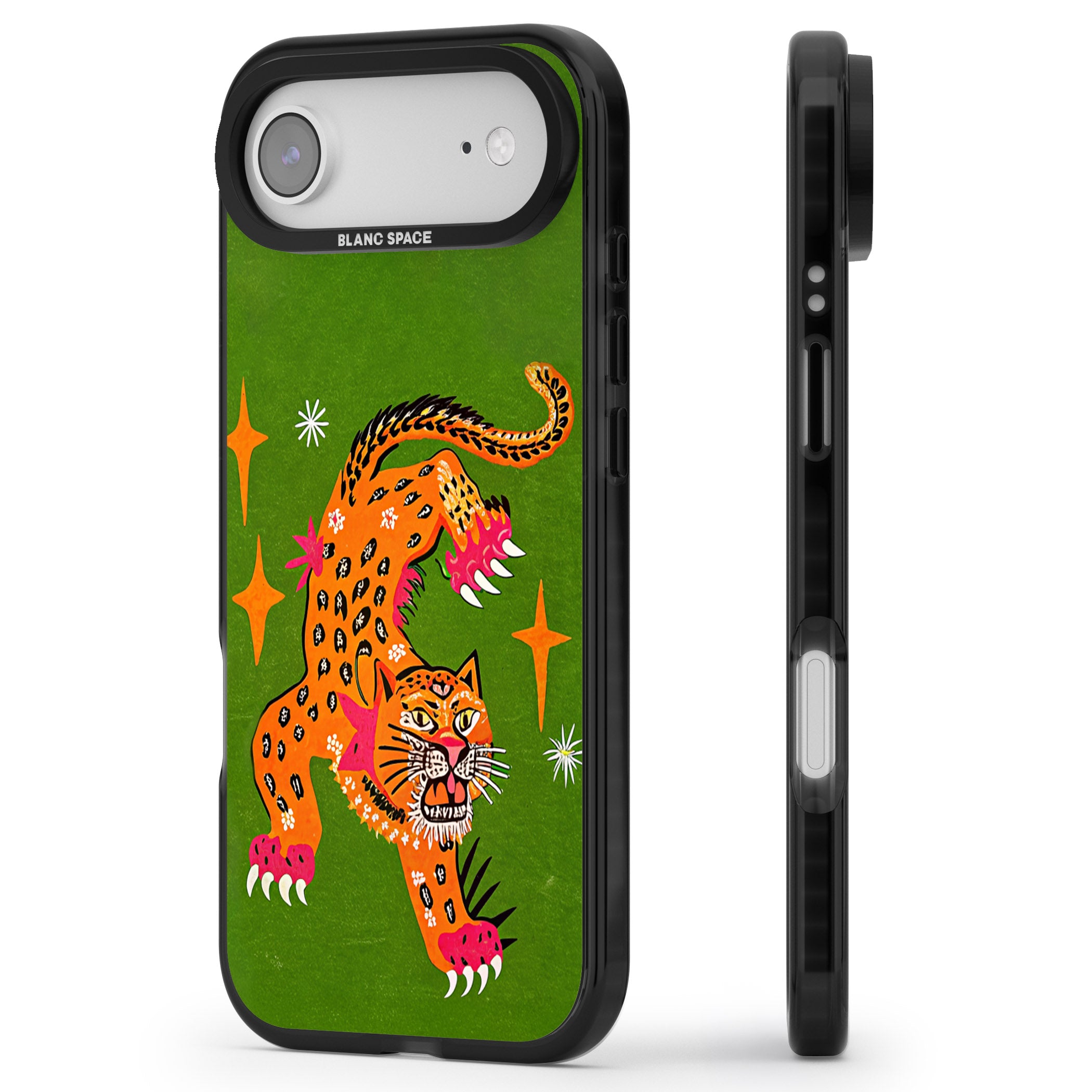 Fierce Jaguar iPhone 17 Air Impact Pro Black Phone Case Side Profile
