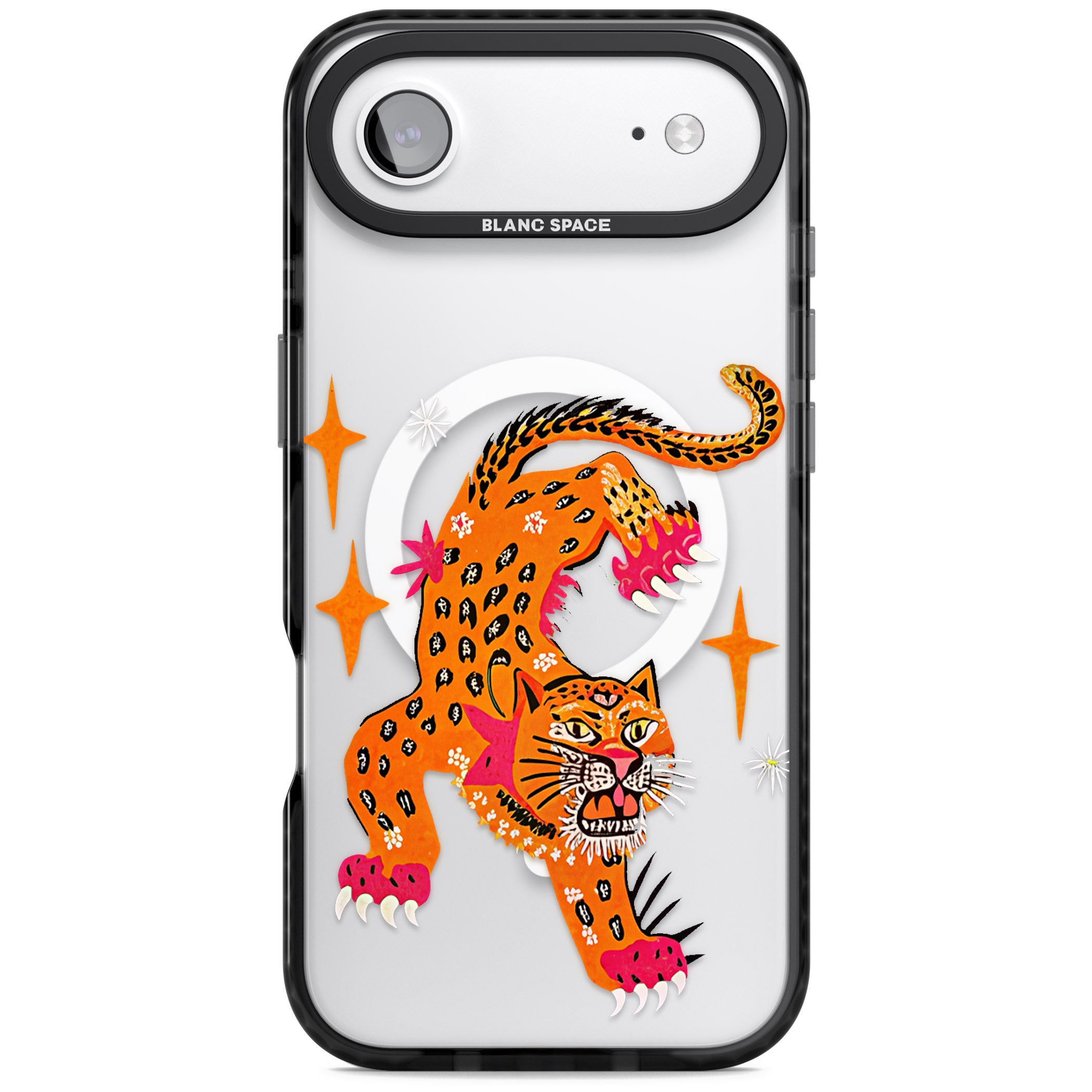Fierce Jaguar Clear iPhone 17 Air Impact Pro Black Phone Case