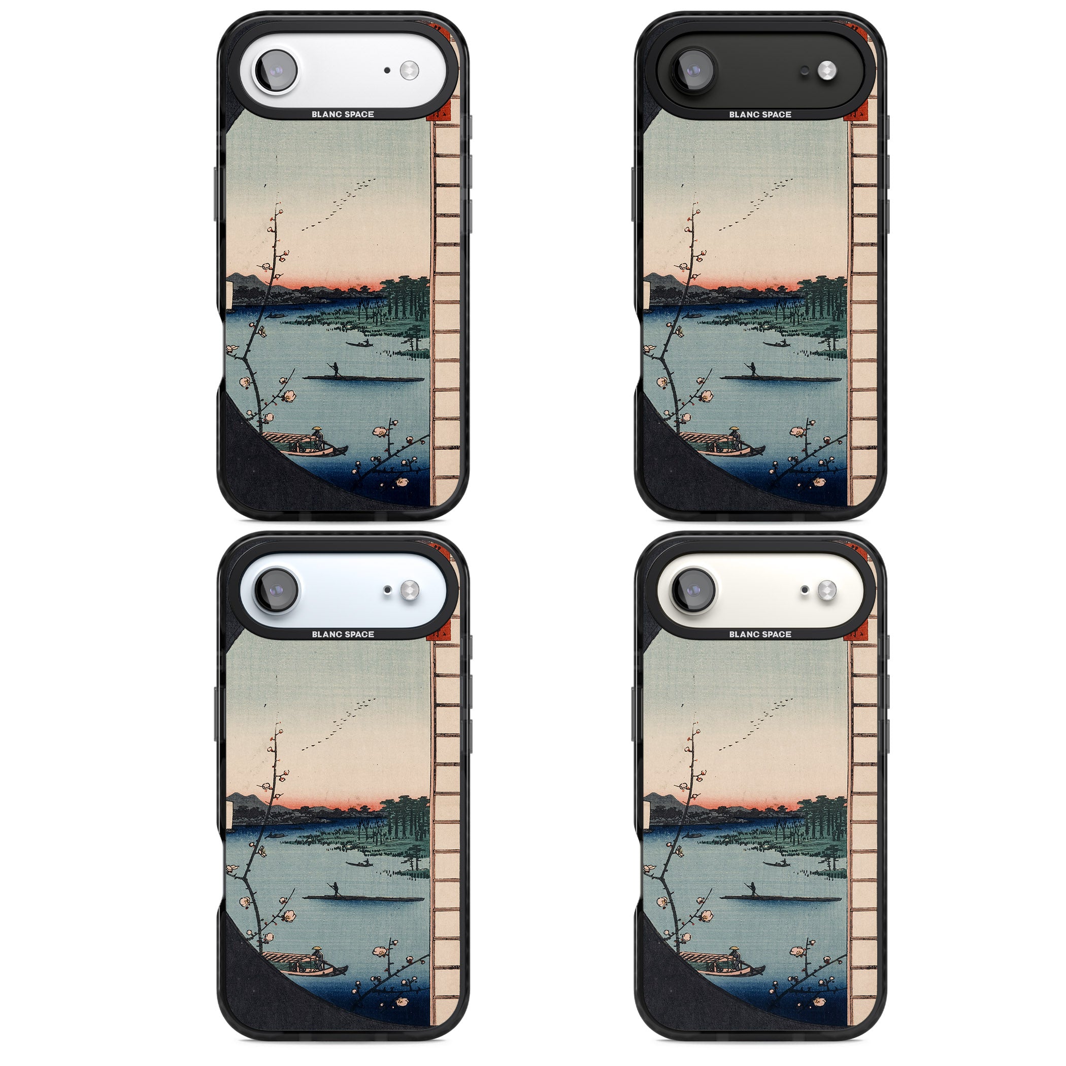 Vintage Japanese Illustrations Lake At Sunset iPhone 17 Air Impact Pro Black Phone Case APT Impact Protection