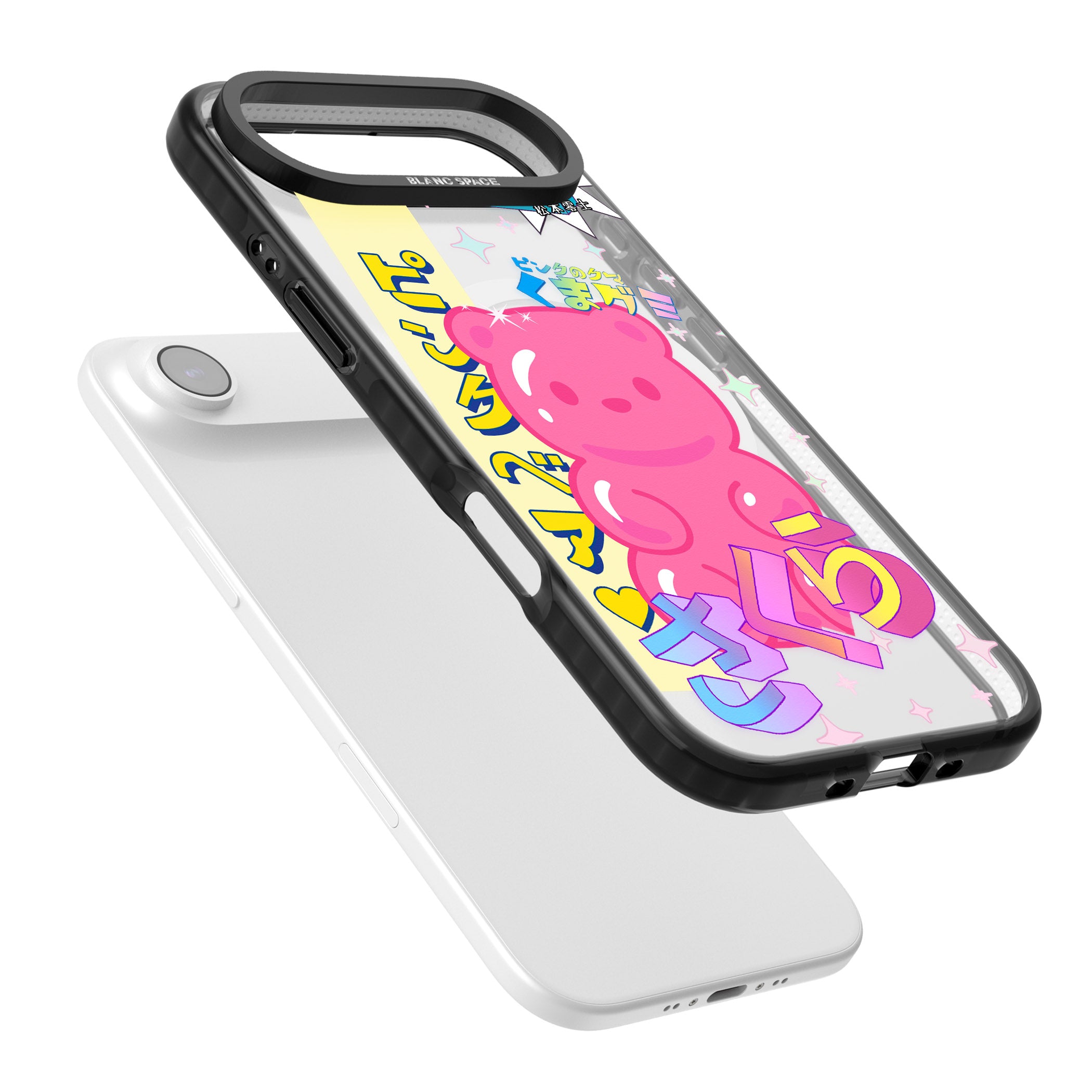 Kawaii Pink Bear Collage iPhone 17 Air Impact Pro Black Phone Case Colours