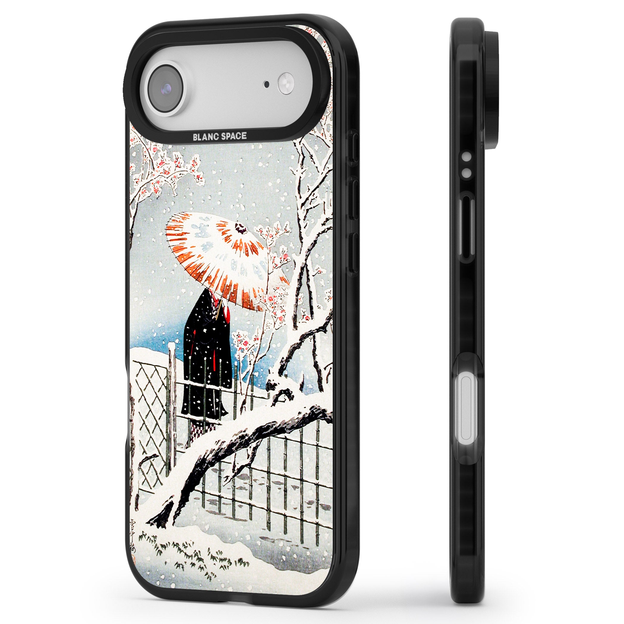 Plum Tree In Snow By Hiroaki Takahashi iPhone 17 Air Impact Pro Black Phone Case Side Profile
