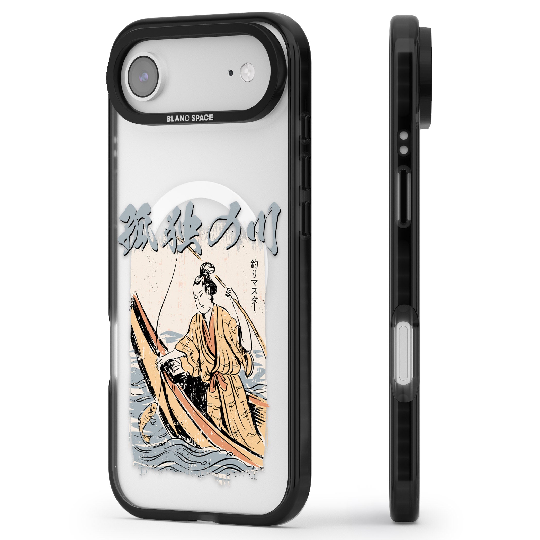 Japanese River iPhone 17 Air Impact Pro Black Phone Case Side Profile