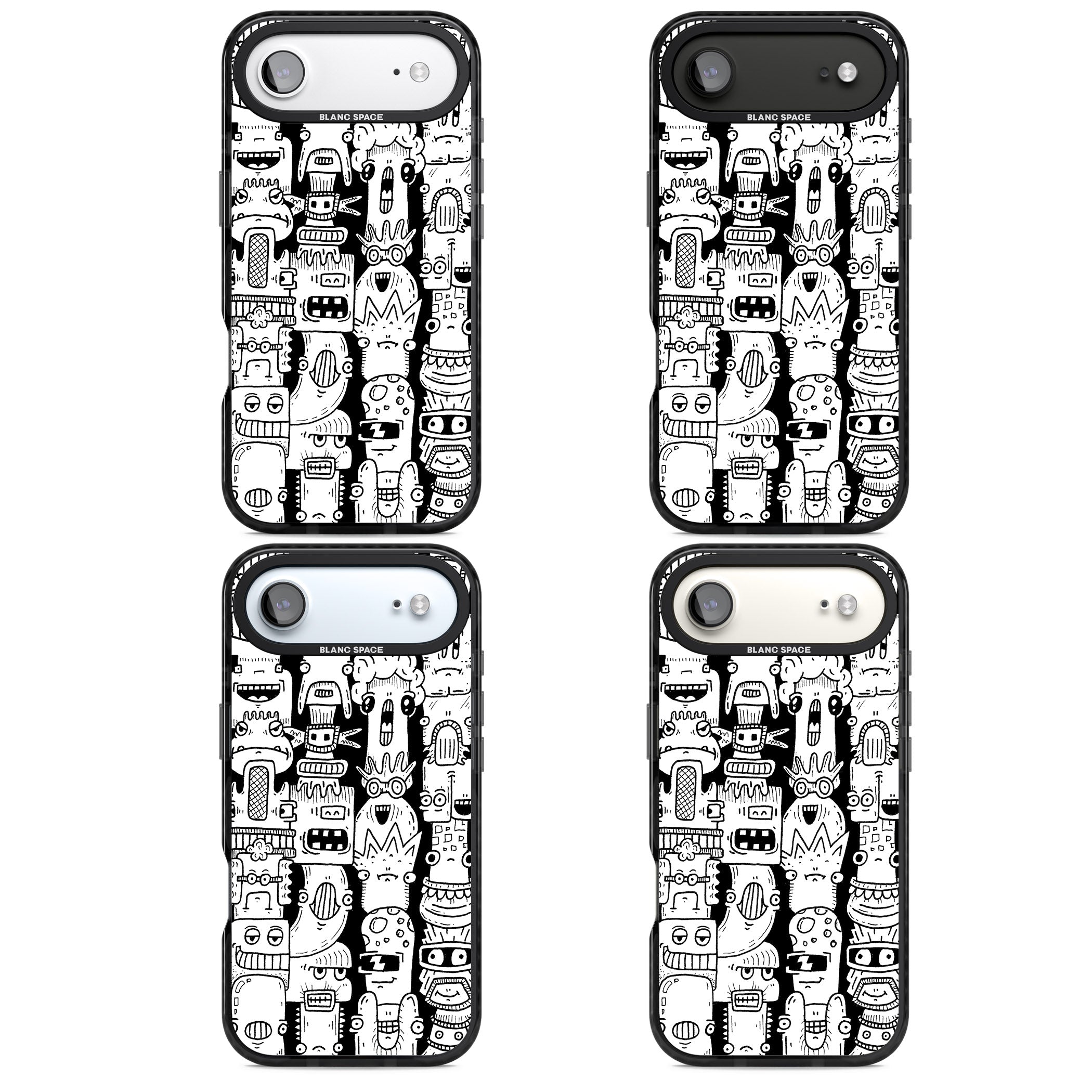 Monochrome Heads iPhone 17 Air Impact Pro Black Phone Case APT Impact Protection