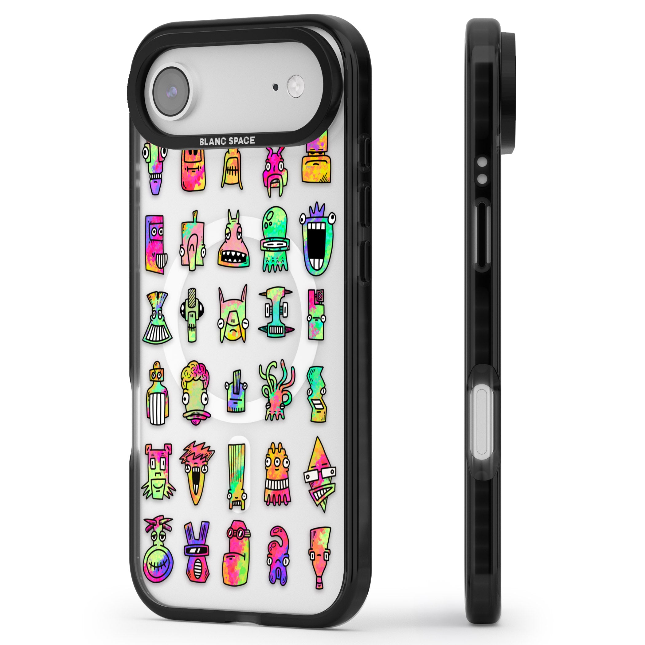 Splashy Friends iPhone 17 Air Impact Pro Black Phone Case Side Profile