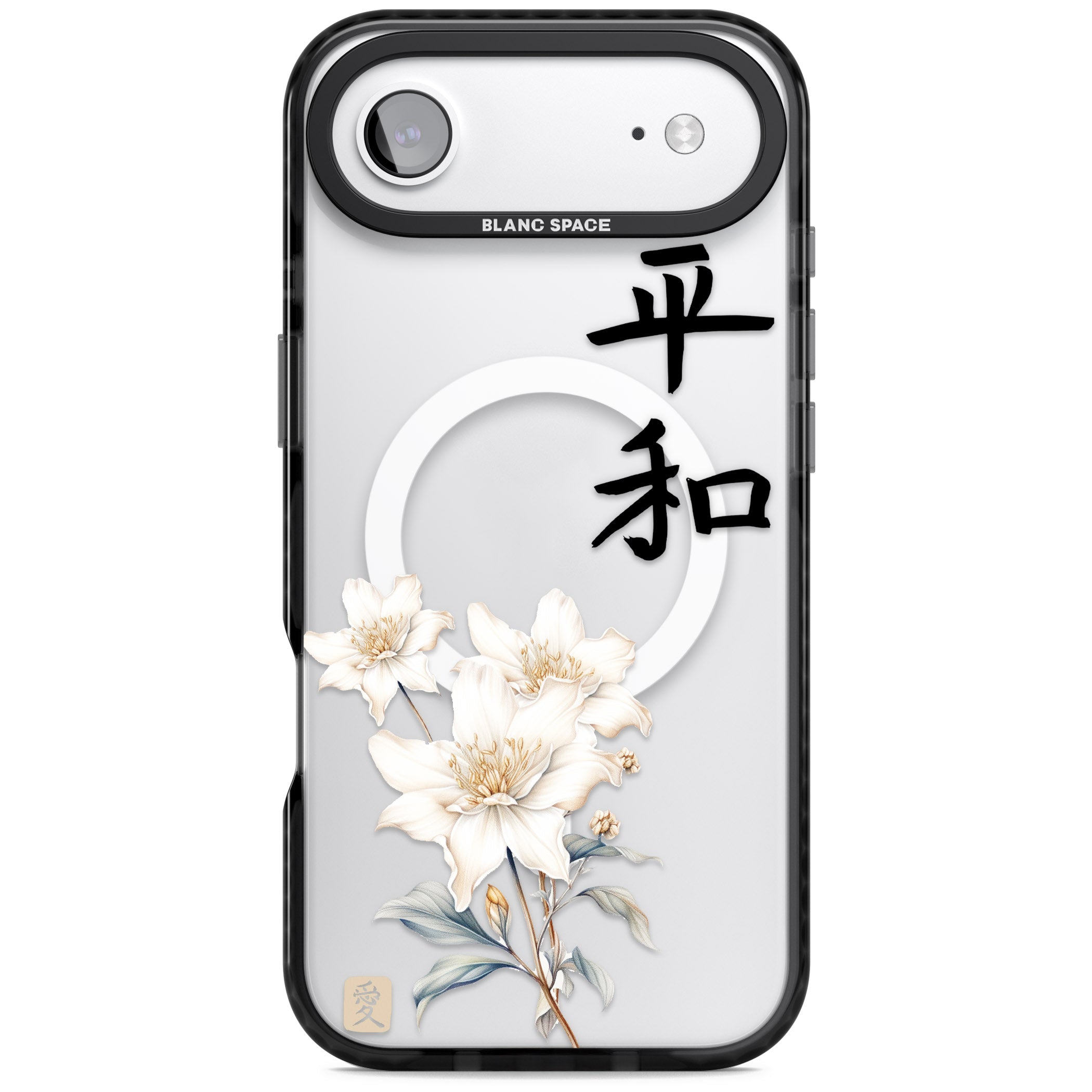 Peace And Flowers iPhone 17 Air Impact Pro Black Phone Case