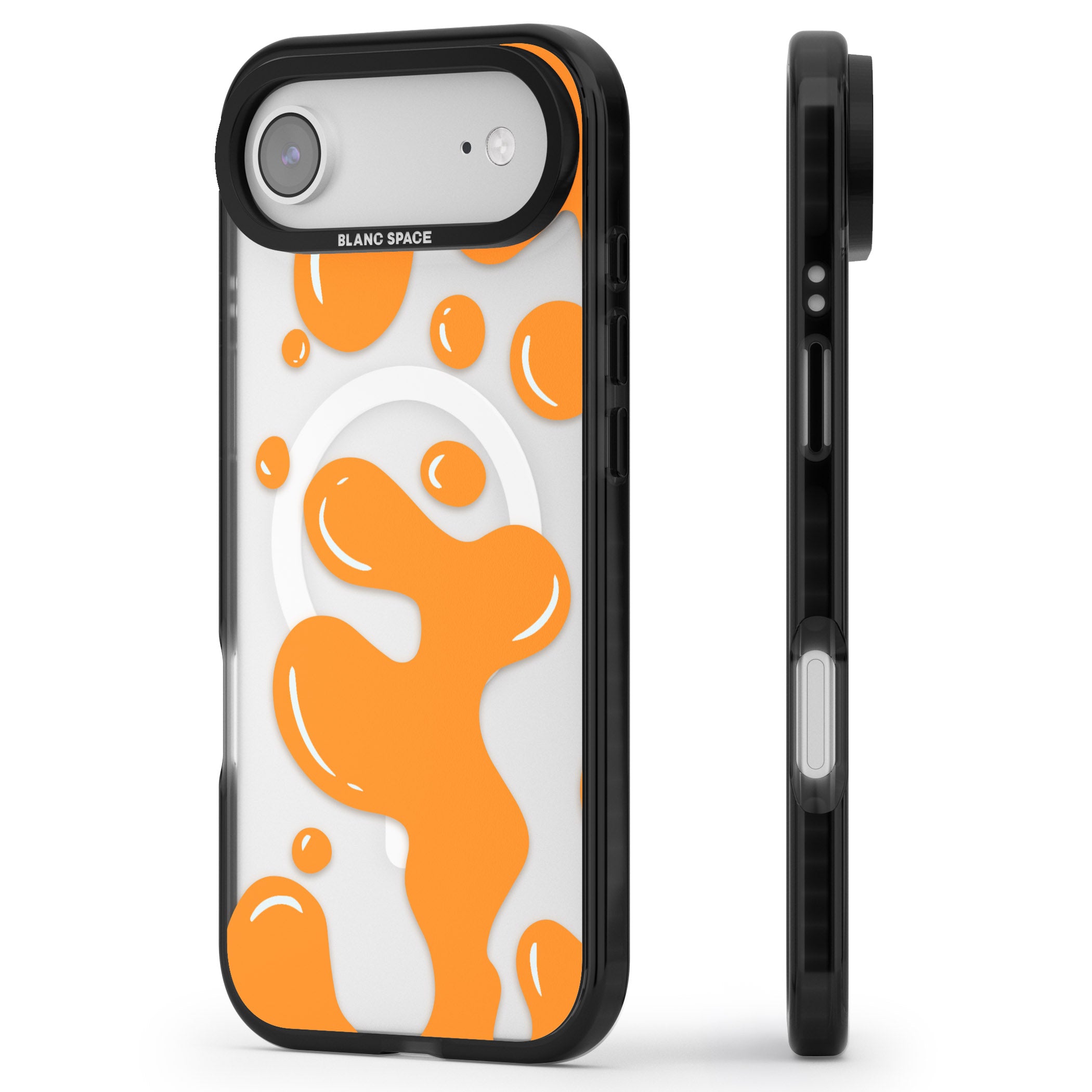 Orange Lava Lamp iPhone 17 Air Impact Pro Black Phone Case Side Profile