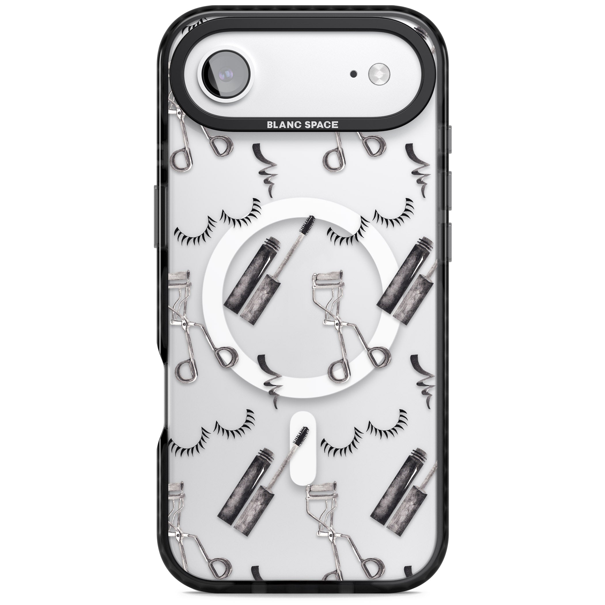 Eyelash Makeup Pattern iPhone 17 Air Impact Pro Black Phone Case