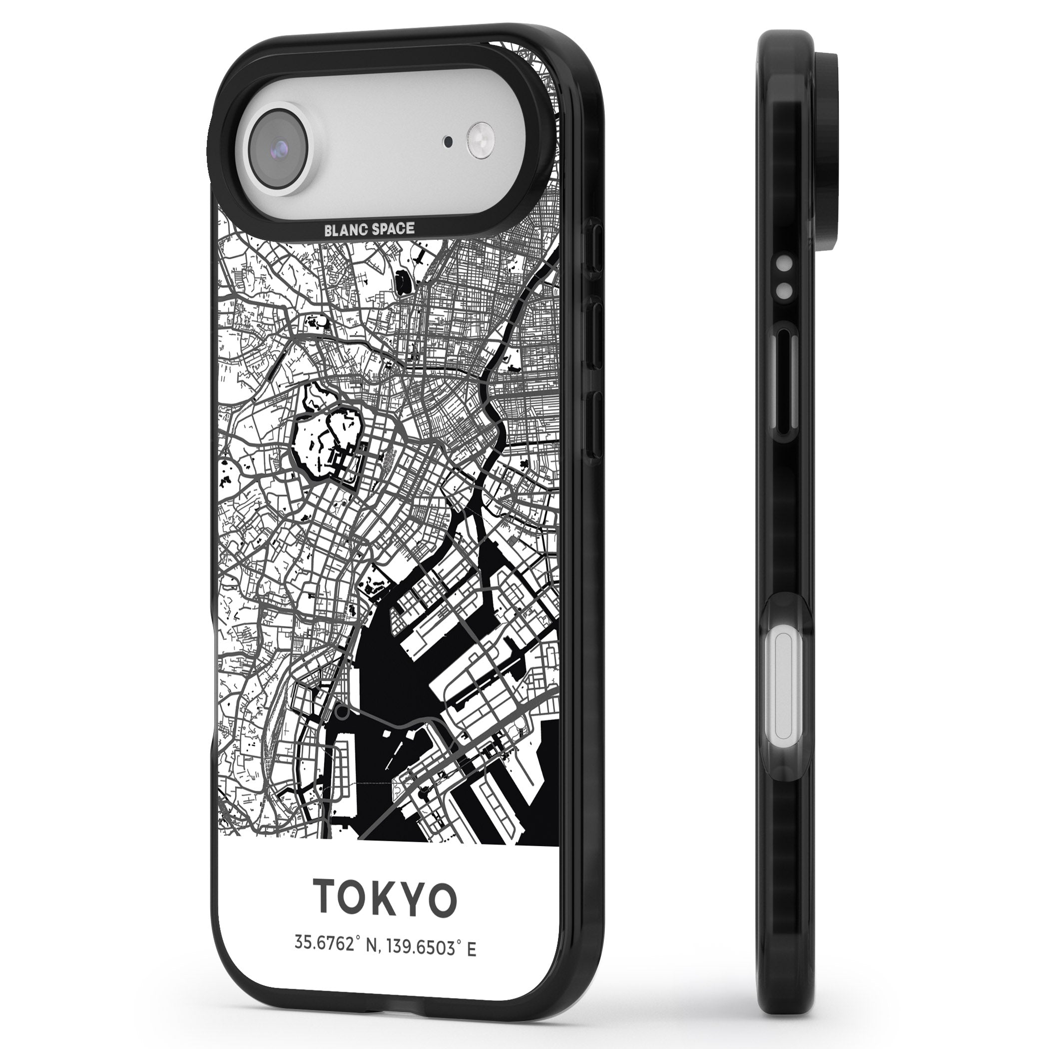 Tokyo Map iPhone 17 Air Impact Pro Black Phone Case Side Profile