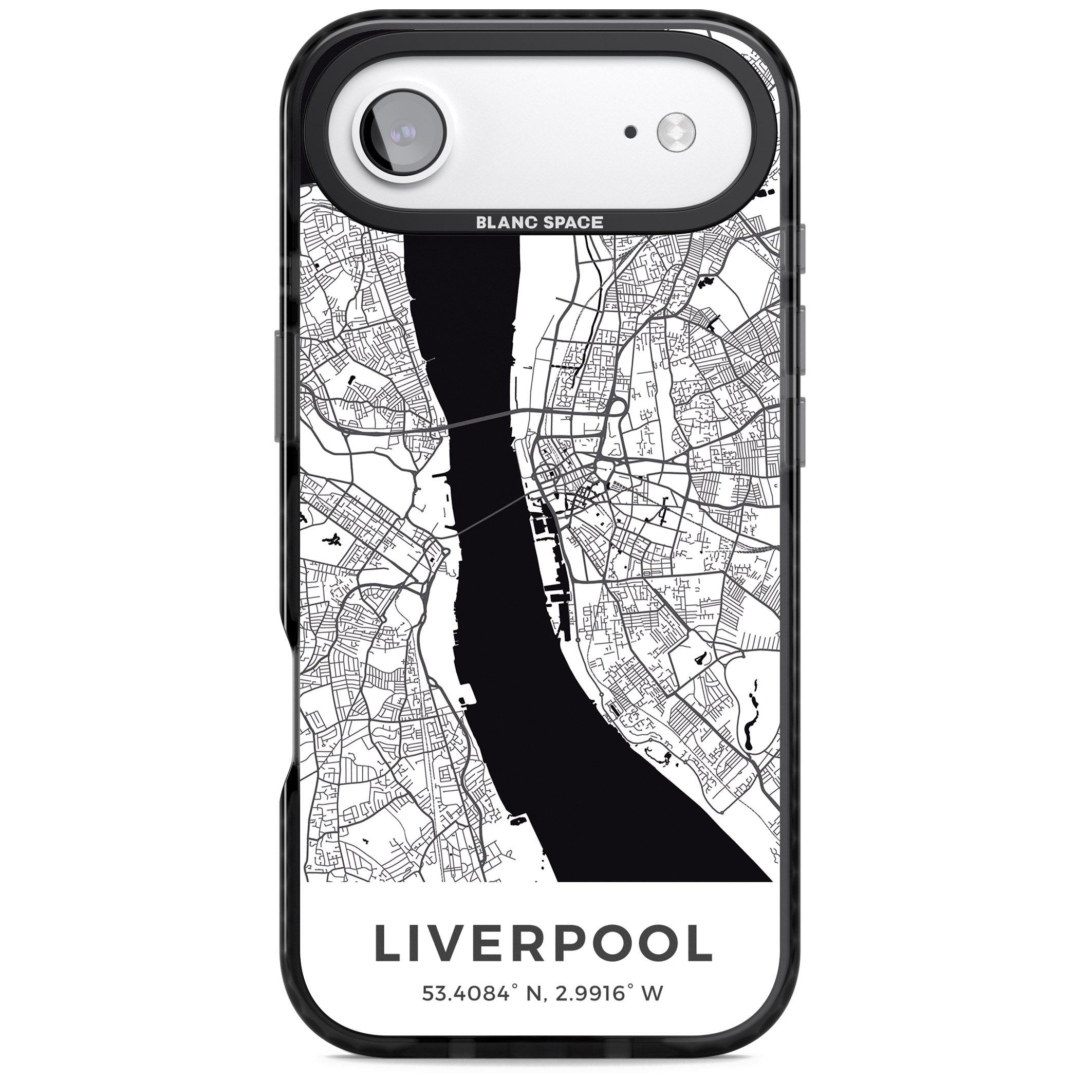 Liverpool Map iPhone 17 Air Impact Pro Black Phone Case