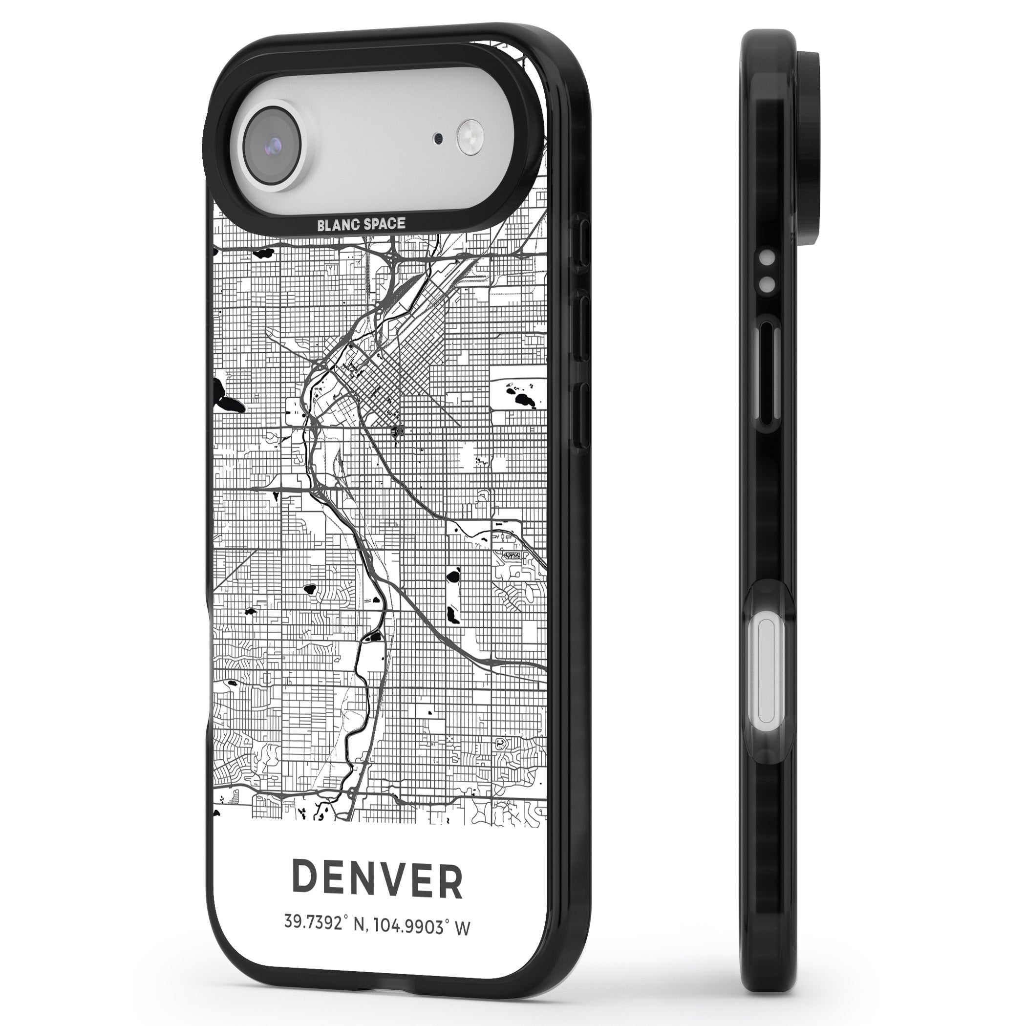 Denver Map iPhone 17 Air Impact Pro Black Phone Case Side Profile