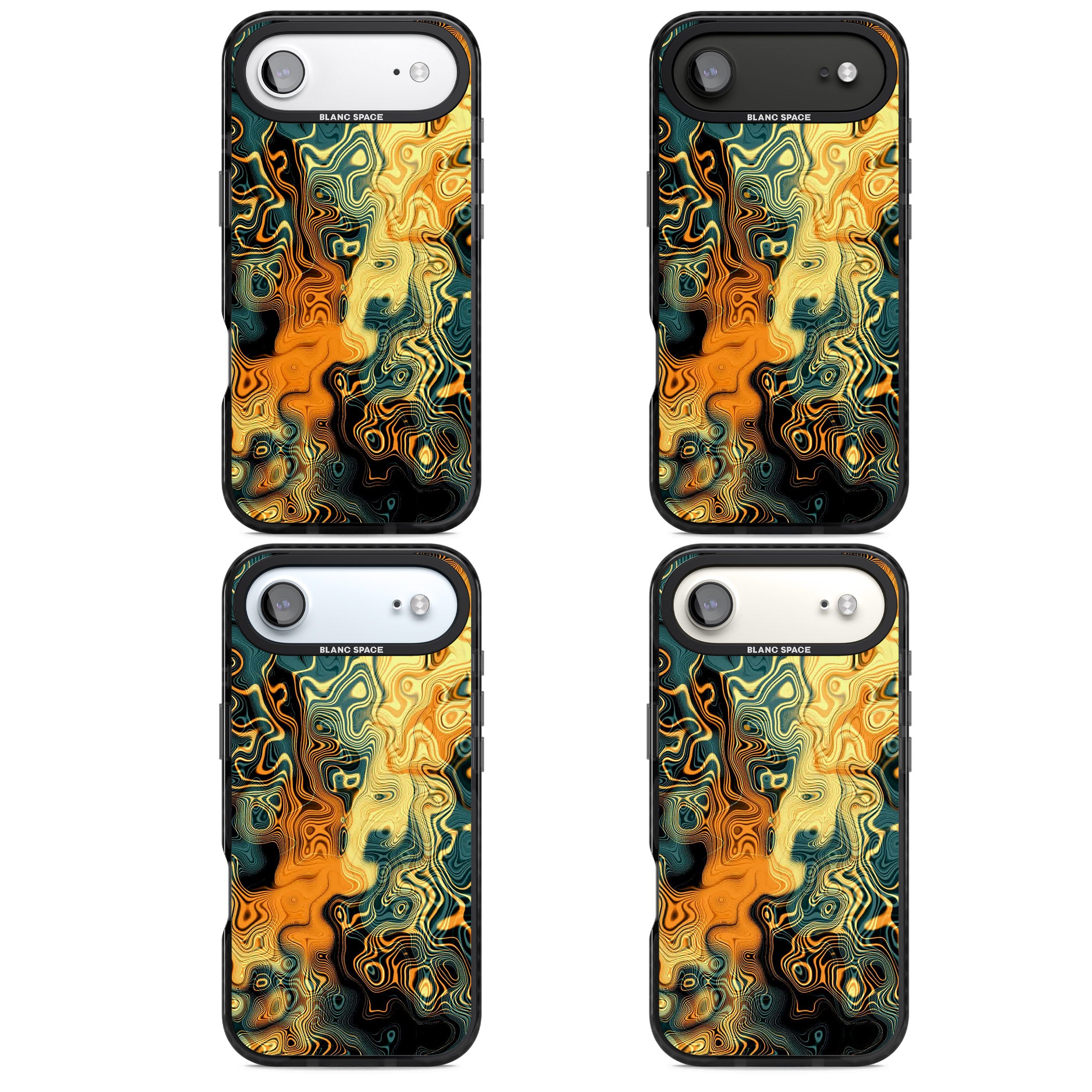 Gold Green Marble iPhone 17 Air Impact Pro Black Phone Case APT Impact Protection