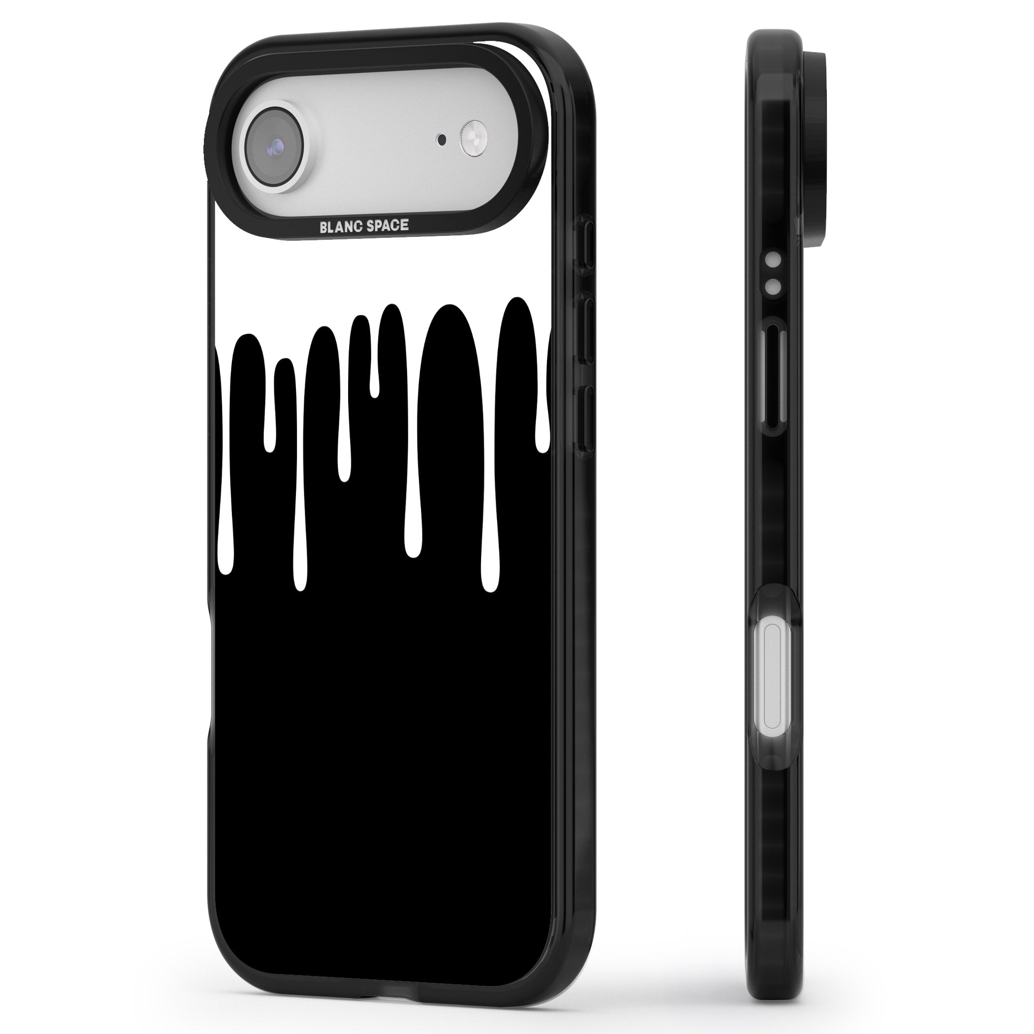 Melted Effect: White & Black iPhone 17 Air Impact Pro Black Phone Case Side Profile