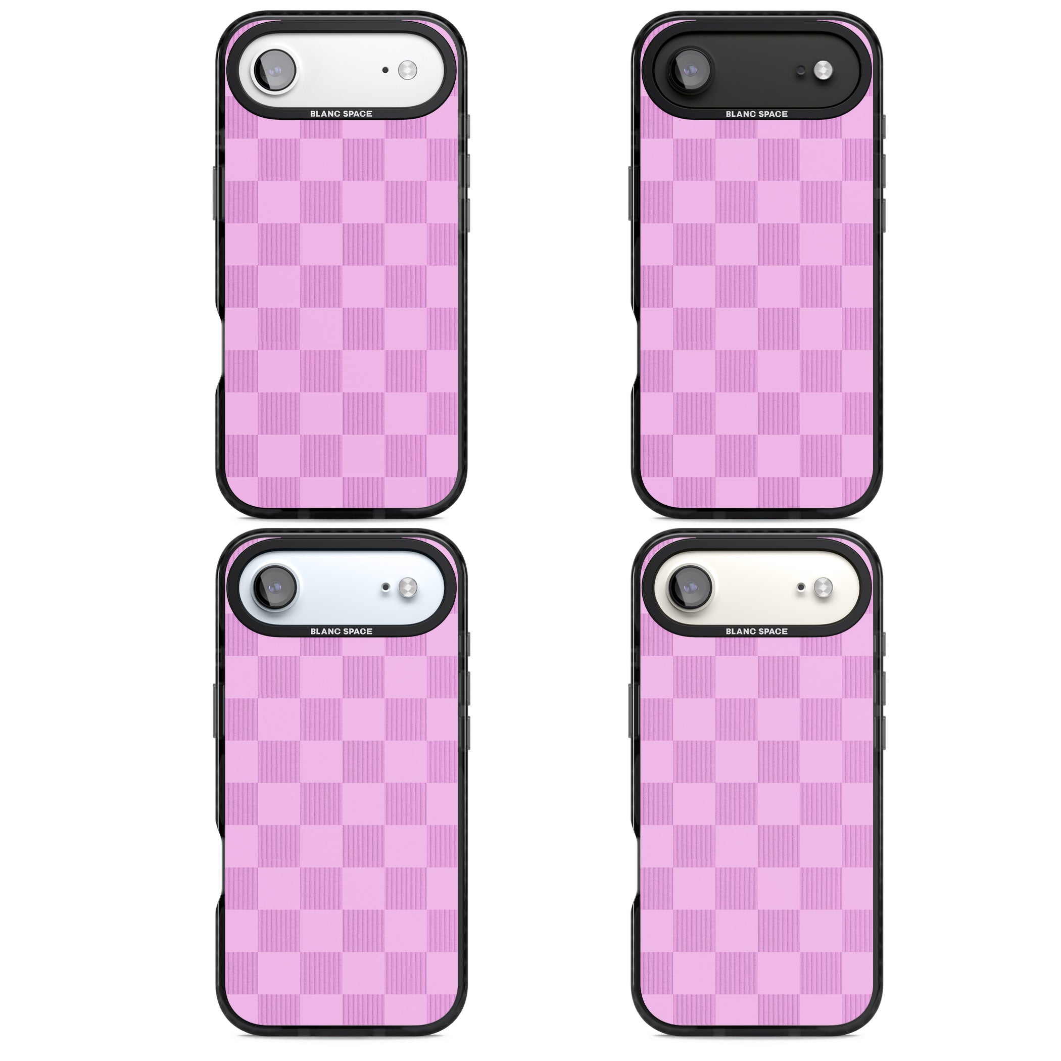 Bubblegum Checkered iPhone 17 Air Impact Pro Black Phone Case APT Impact Protection