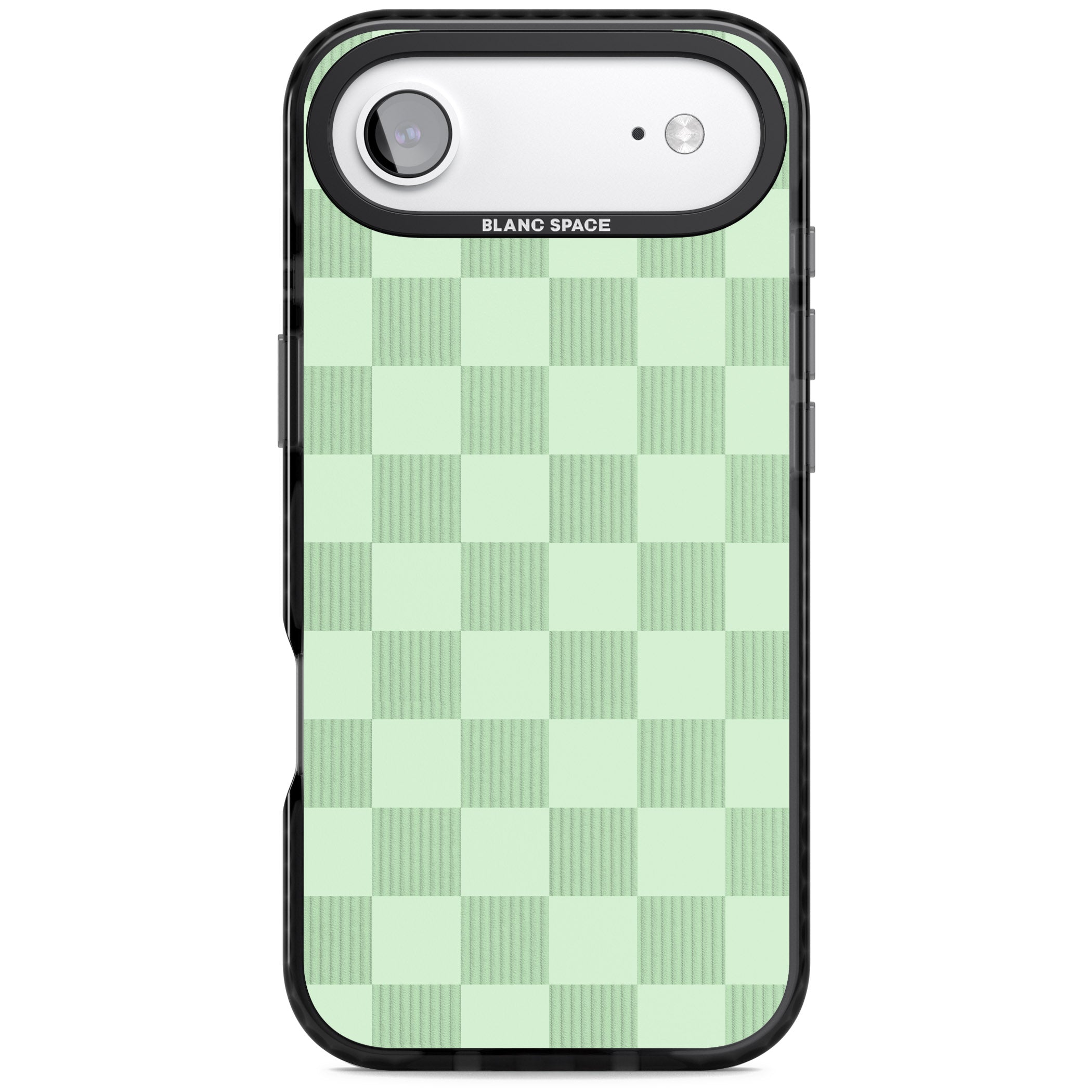 Seafoam Checkered iPhone 17 Air Impact Pro Black Phone Case