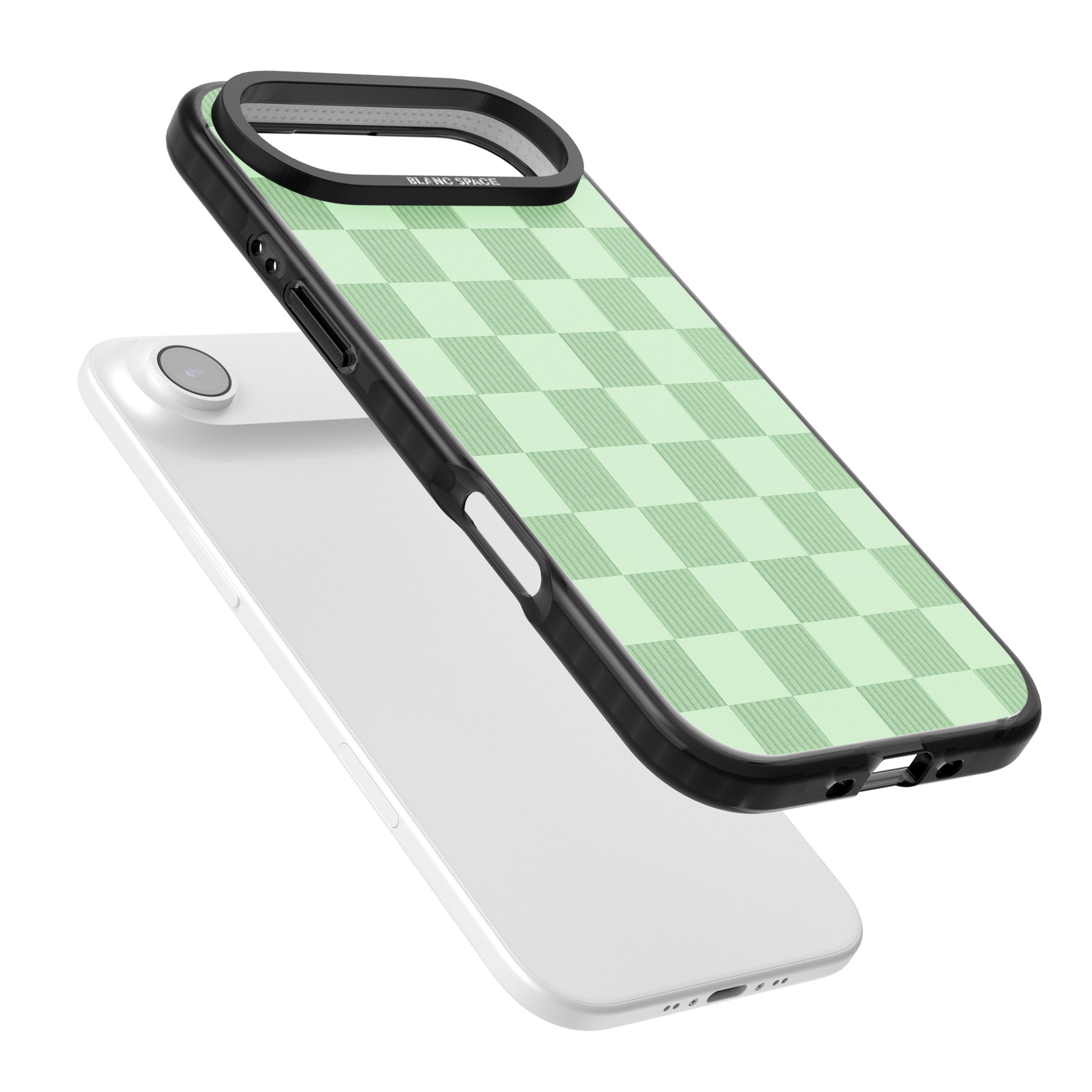 Seafoam Checkered iPhone 17 Air Impact Pro Black Phone Case Colours